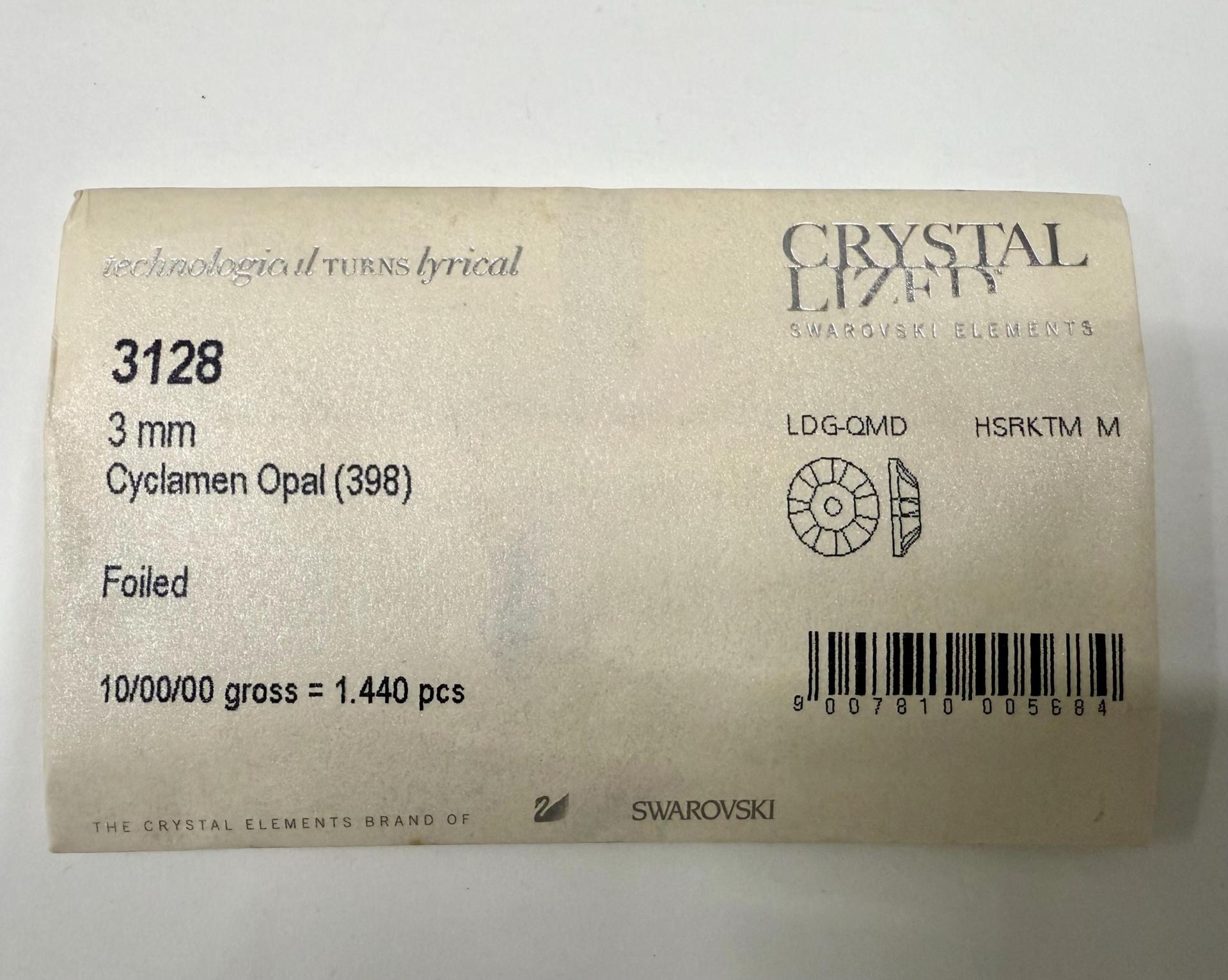 3mm Swarovski 3128 in Cyclamen Opal Lochrosen Rhinestones