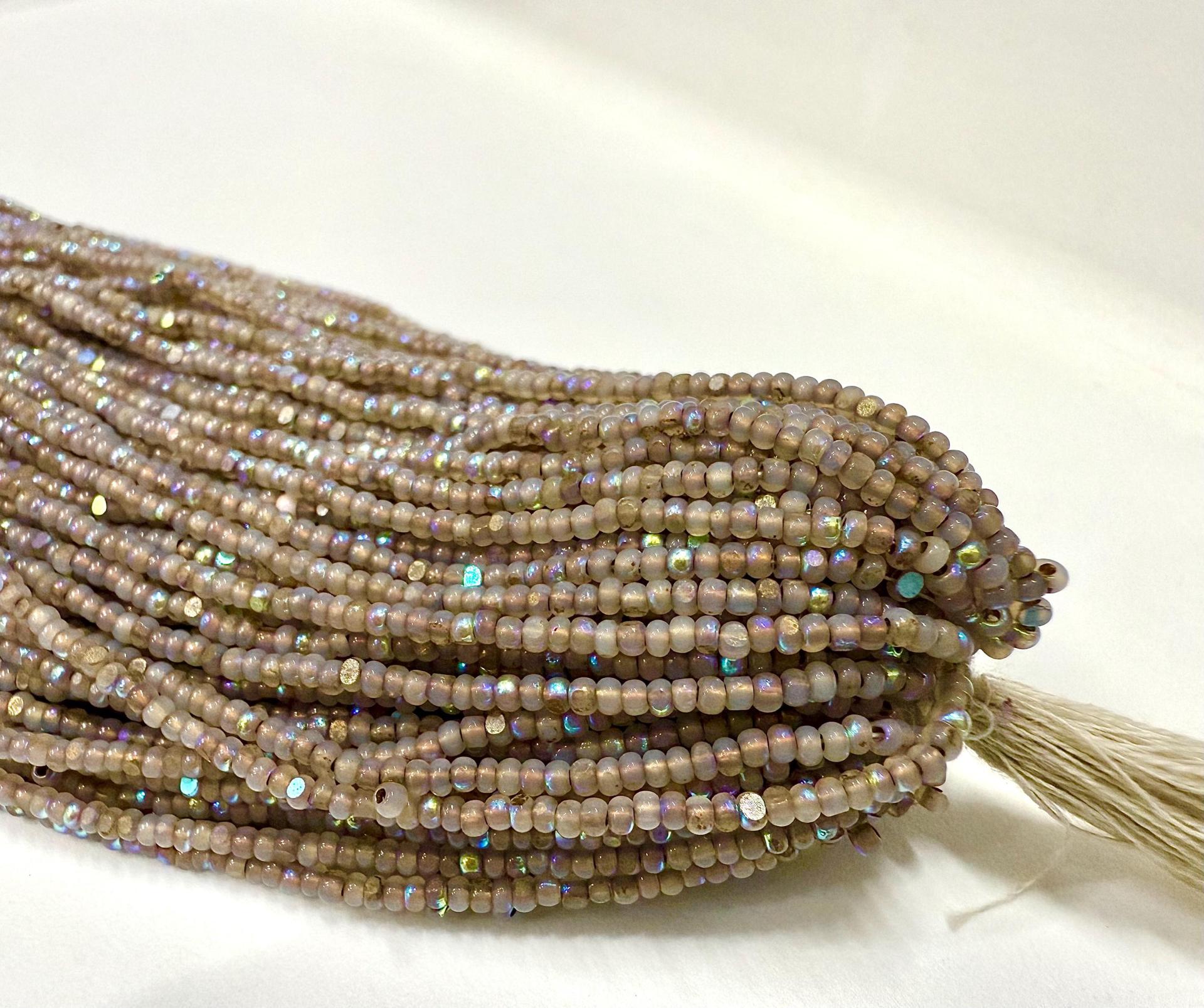 11/0 Hanks Charlotte Cut Beads Patina White Opal Antique Gold Lined Aurore Boreale PREMIUM SEED BEADS Native Supplies truecuts beads