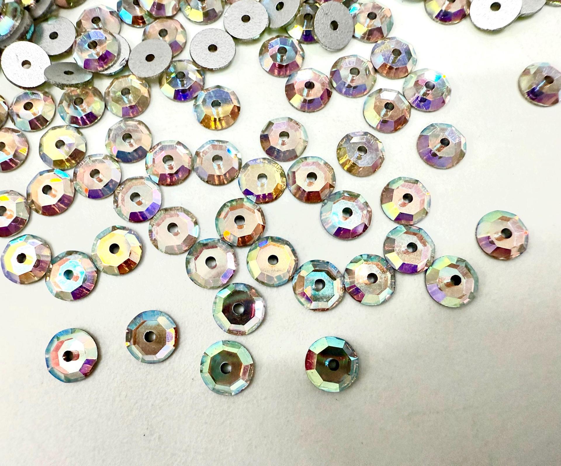 7mm Vintage Swarovski Crystal Flat Back Sew-On Stone Loch Rose