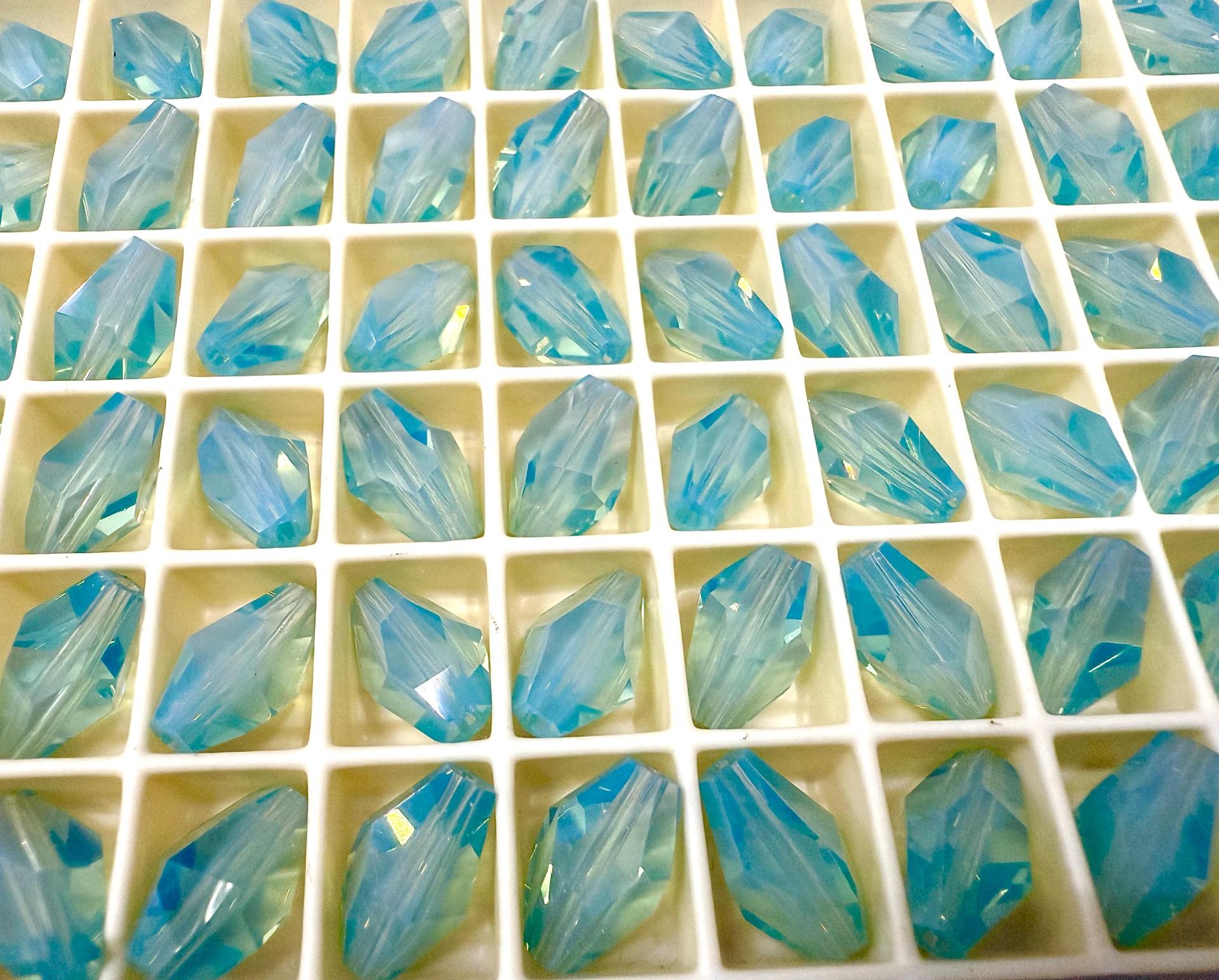 5203 – 12x8mm Vintage Swarovski Polygon Bead in Pacific Opal jewelry making beads