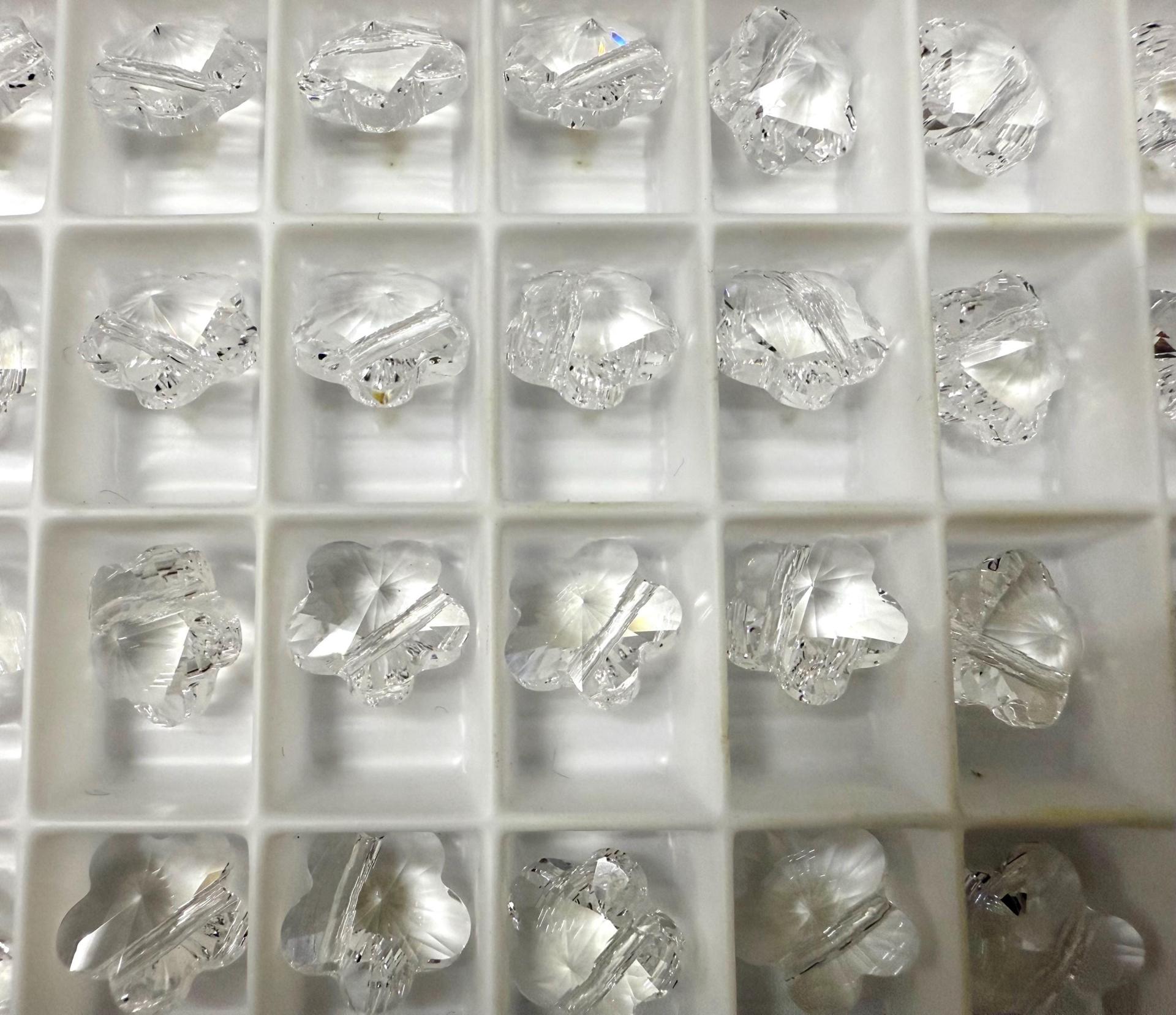 Swarovski Elements 12MM Swarovski 5744 Crystal Faceted Flower Crystal Beads side drilled Premium Supply
