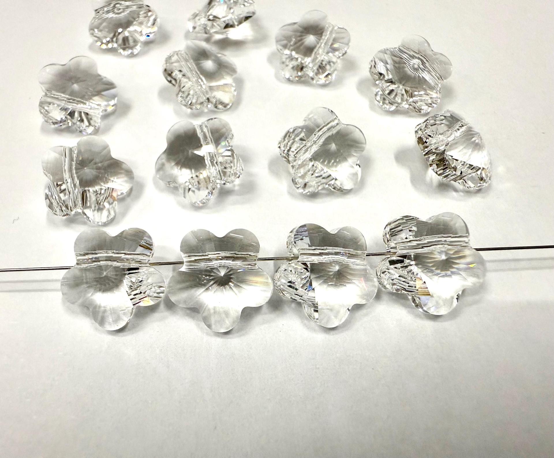 Swarovski Elements 12MM Swarovski 5744 Crystal Faceted Flower Crystal Beads side drilled Premium Supply