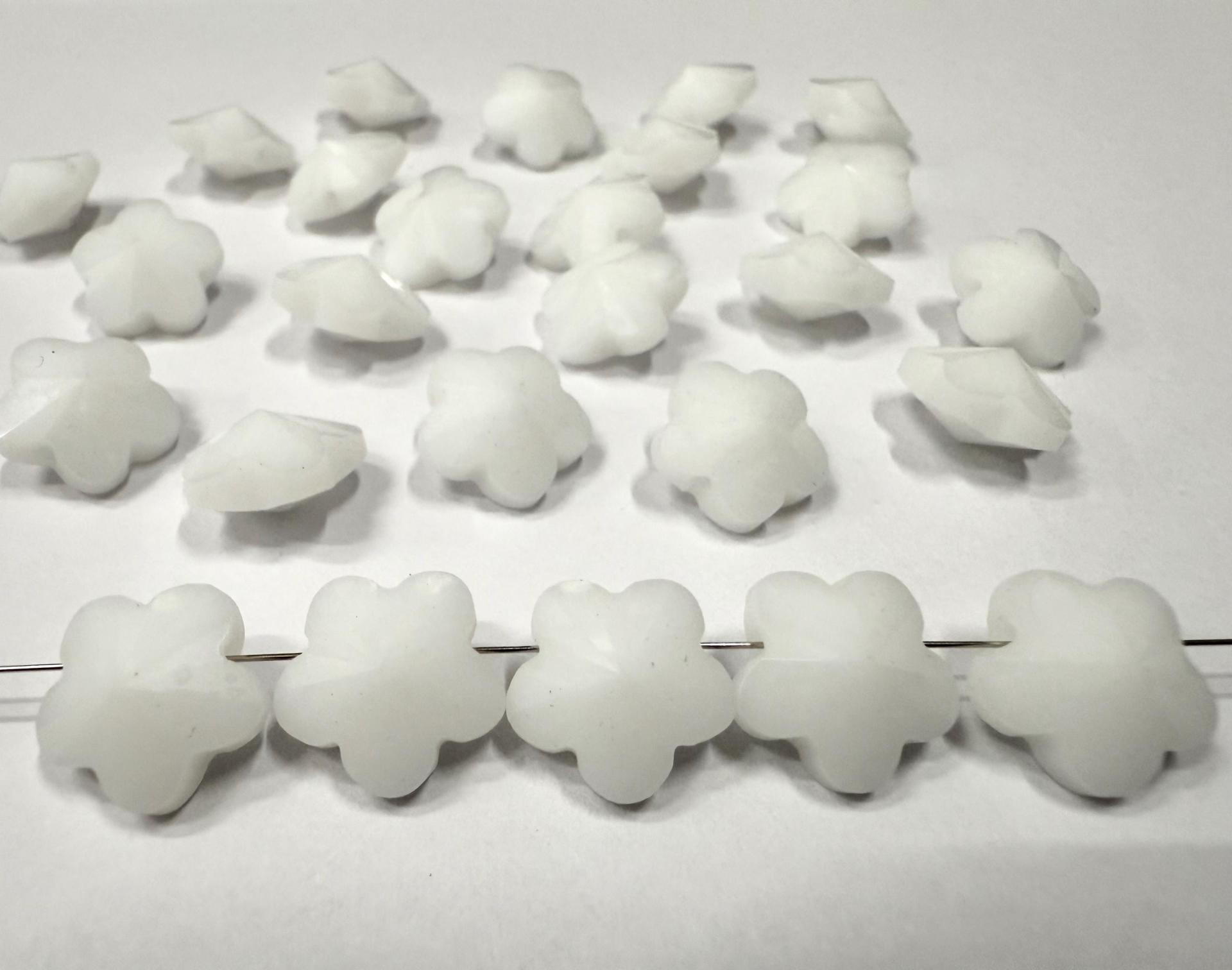 Swarovski Elements 12MM Swarovski 5744 White Alabaster Faceted Flower Crystal Beads side drilled Premium Supply