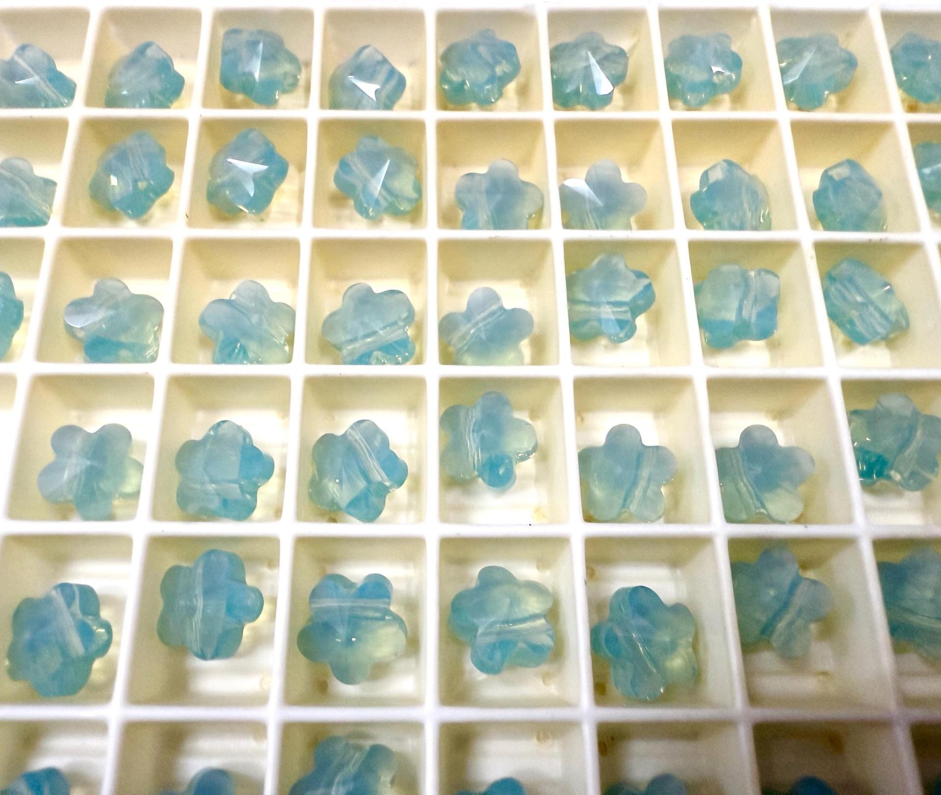 Swarovski Elements 8MM Swarovski 5744 Pacific Opal Faceted Flower Crystal Beads side drilled Premium Supply