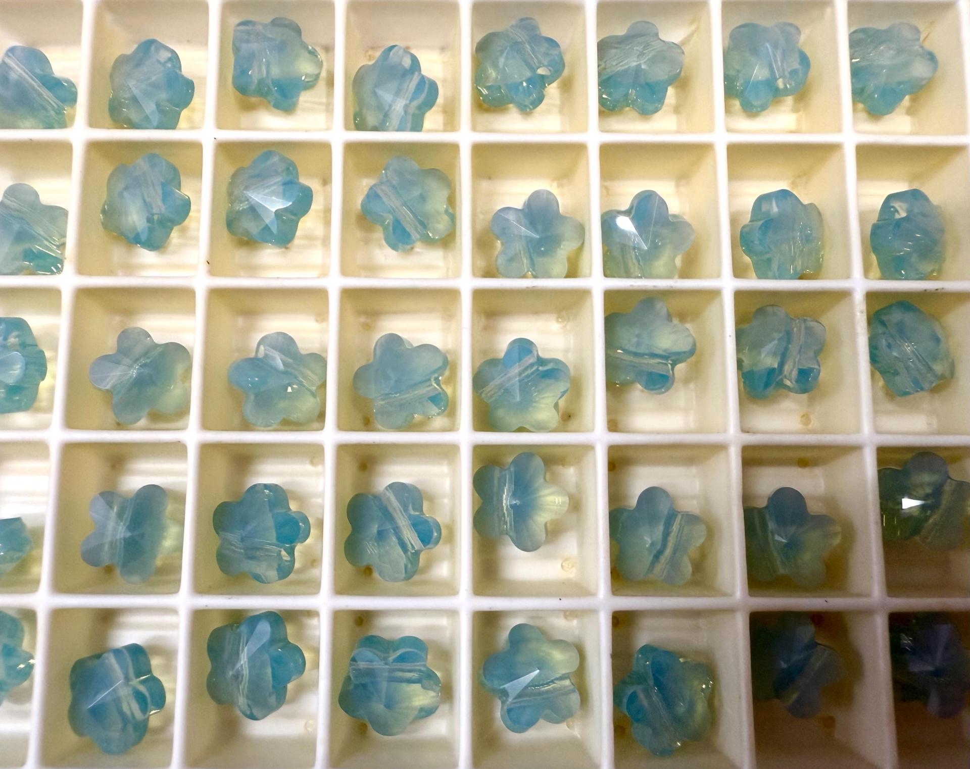 Swarovski Elements 8MM Swarovski 5744 Pacific Opal Faceted Flower Crystal Beads side drilled Premium Supply