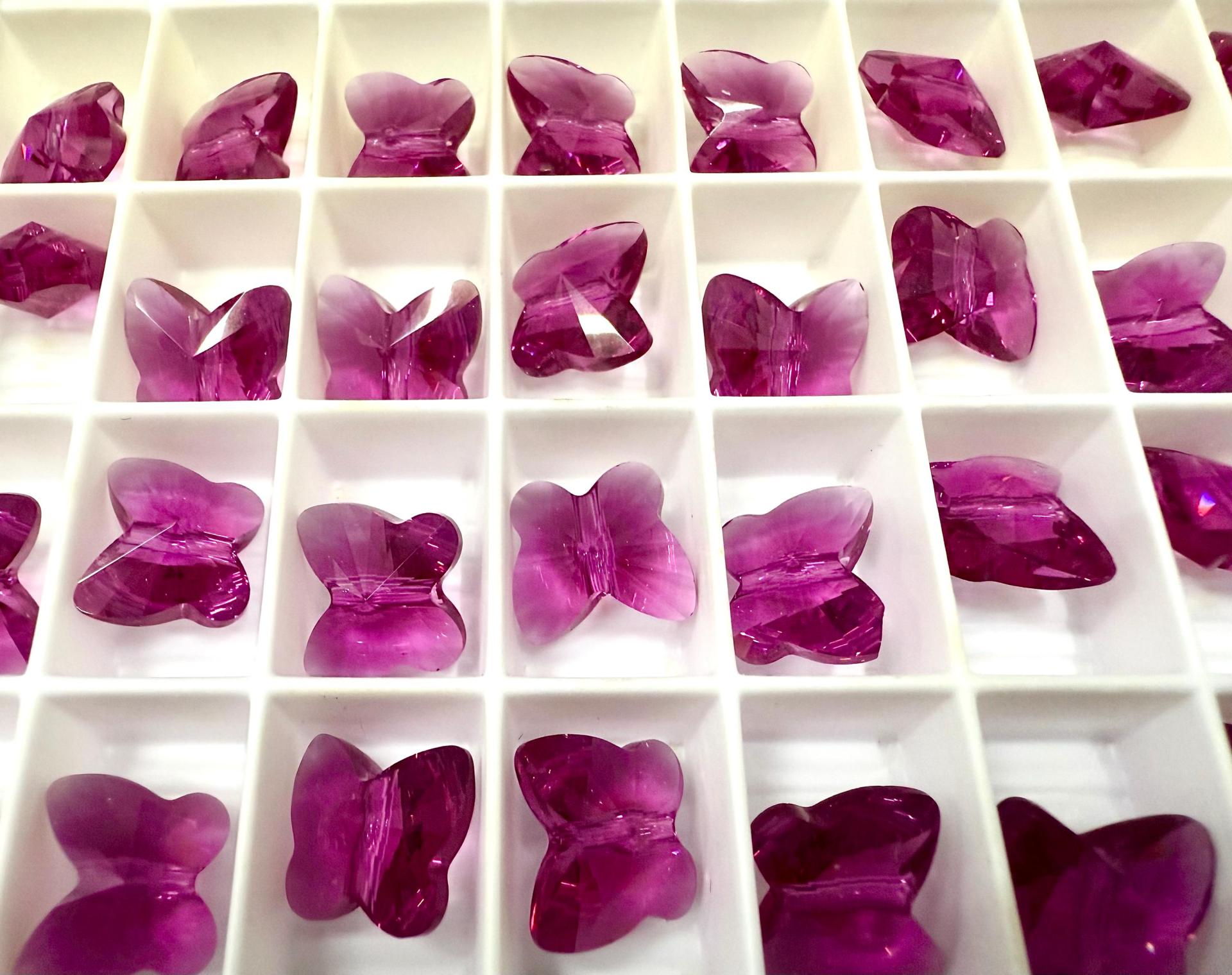Swarovski Elements 12mm #5754 Crystal Butterfly in Fuchsia