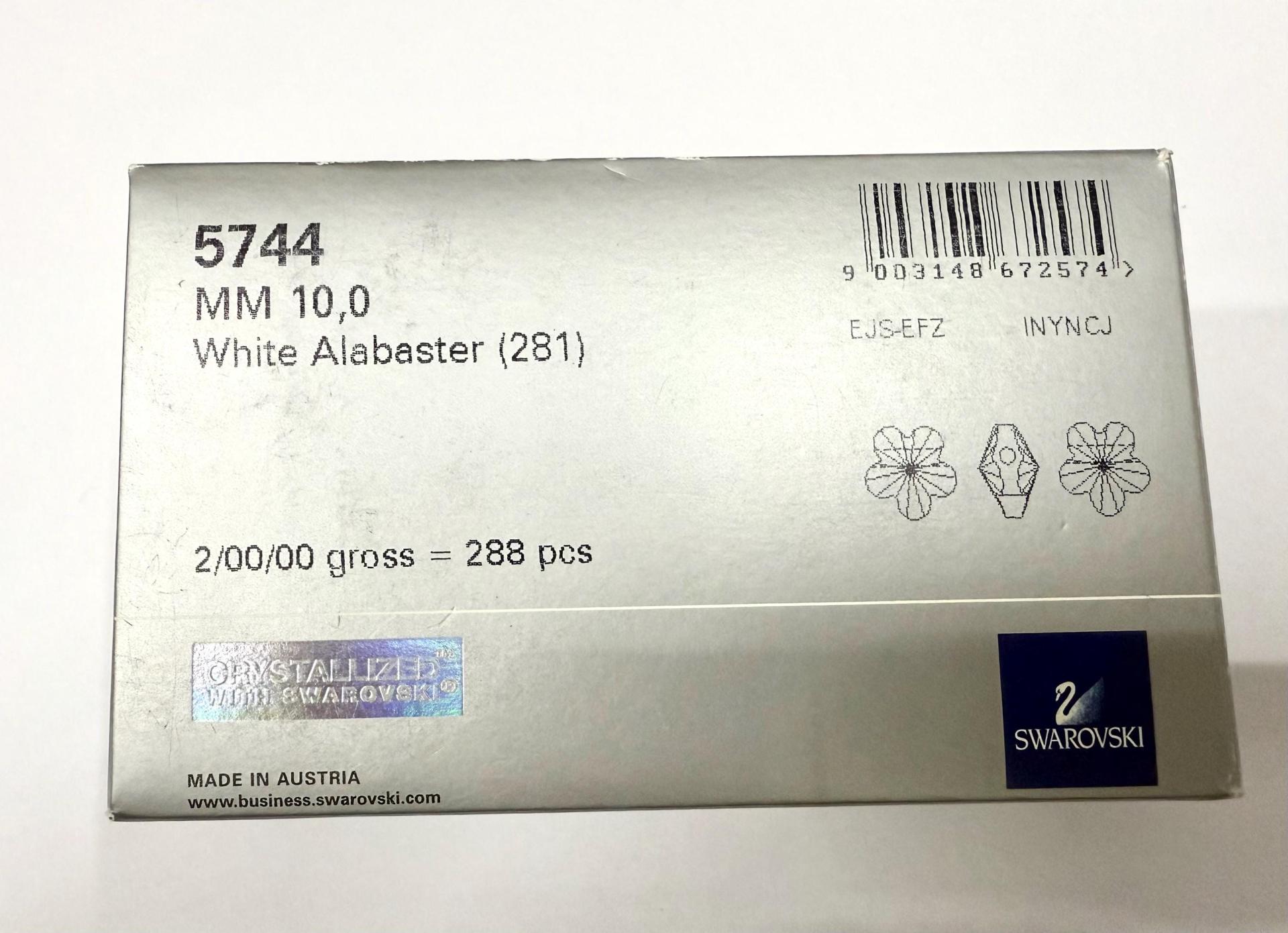 Swarovski Elements 10MM Swarovski 5744 White Alabaster Faceted Flower Crystal Beads side drilled Premium Supply