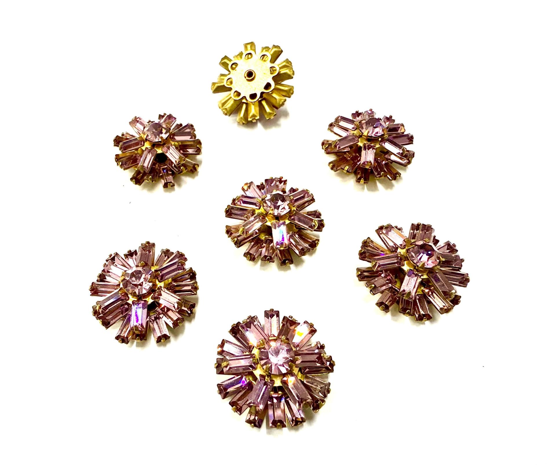 18 mm Vintage in Light Amethyst Brass settings Swarovski Embellishment DIY Supplies wedding decorations