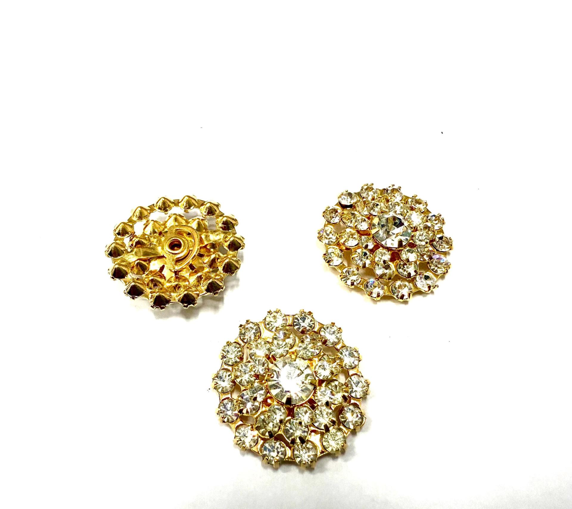 21mm Vintage gold plated Swarovski three layers Design in Crystal Embellishment DIY Supplies wedding decorations