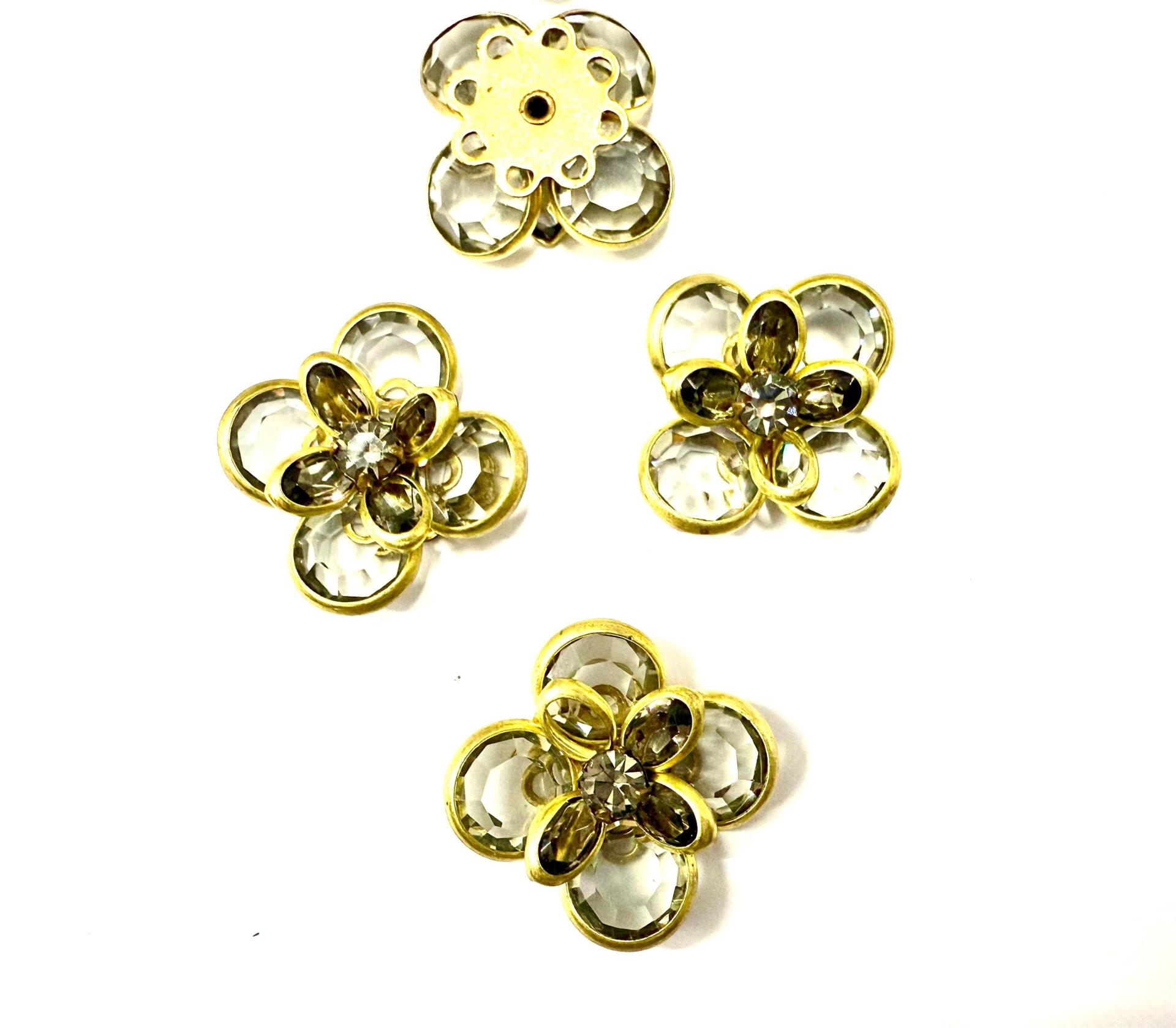 18 mm Vintage brass Black Diamond Swarovski Brooch Embellishment DIY Supplies wedding decorations