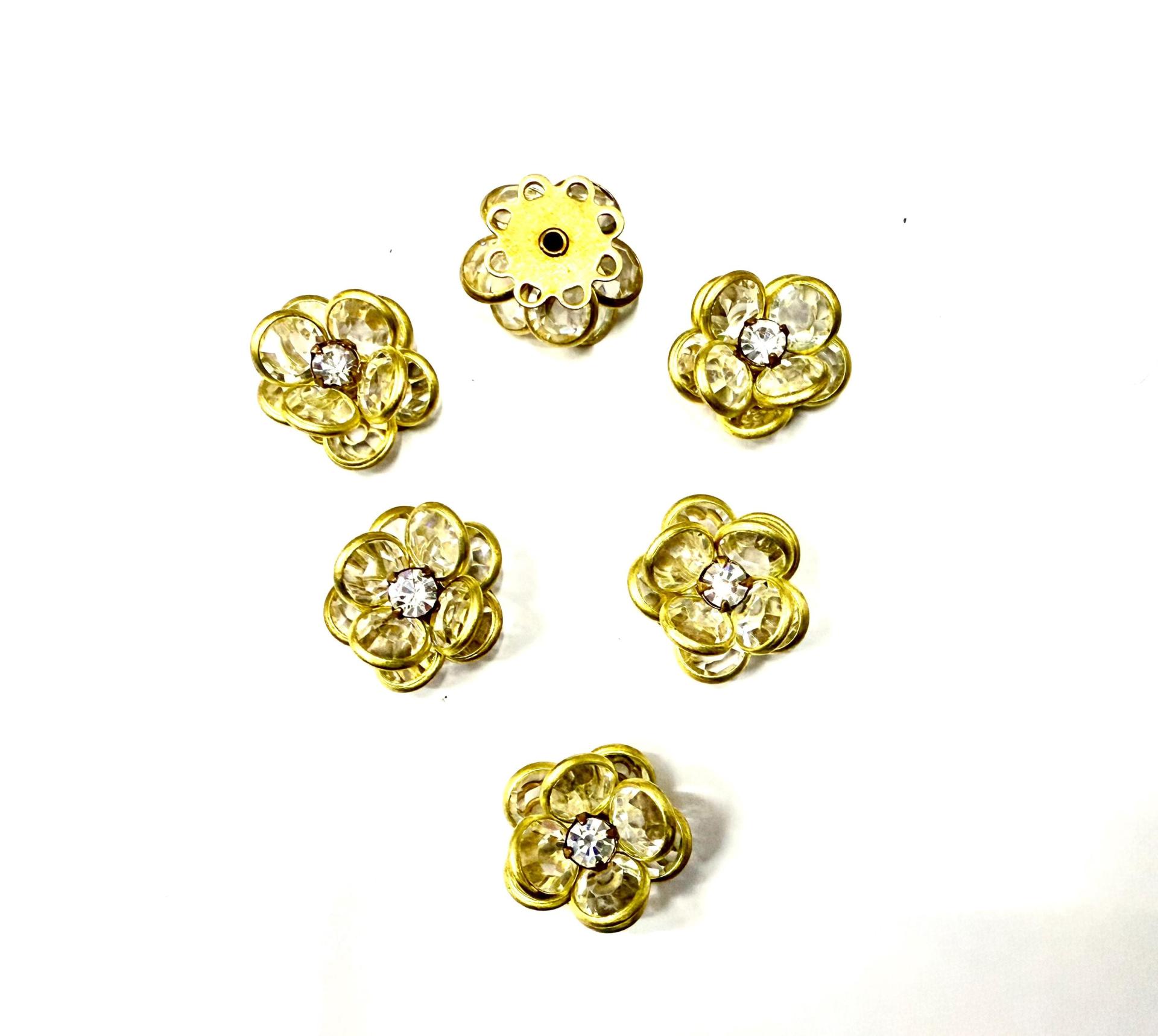 16mm Vintage brass Swarovski Flower Design in Crystal Embellishment DIY Supplies wedding decorations