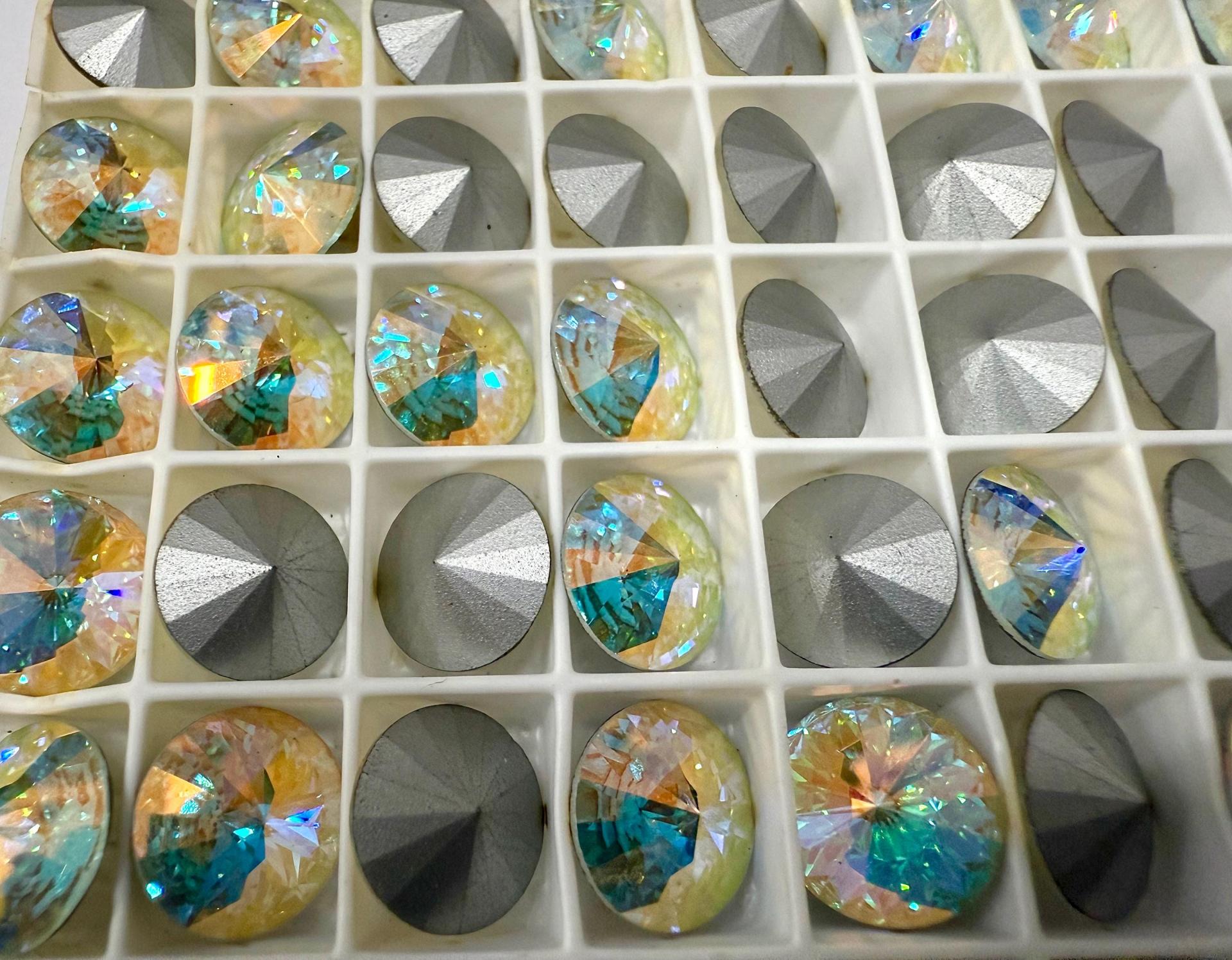 Swarovski vintage 47ss 1122 Rivoli Round Crystal Aurore Boreale stones jewelry making craft jewelry findings PREMIUM MATERIALS