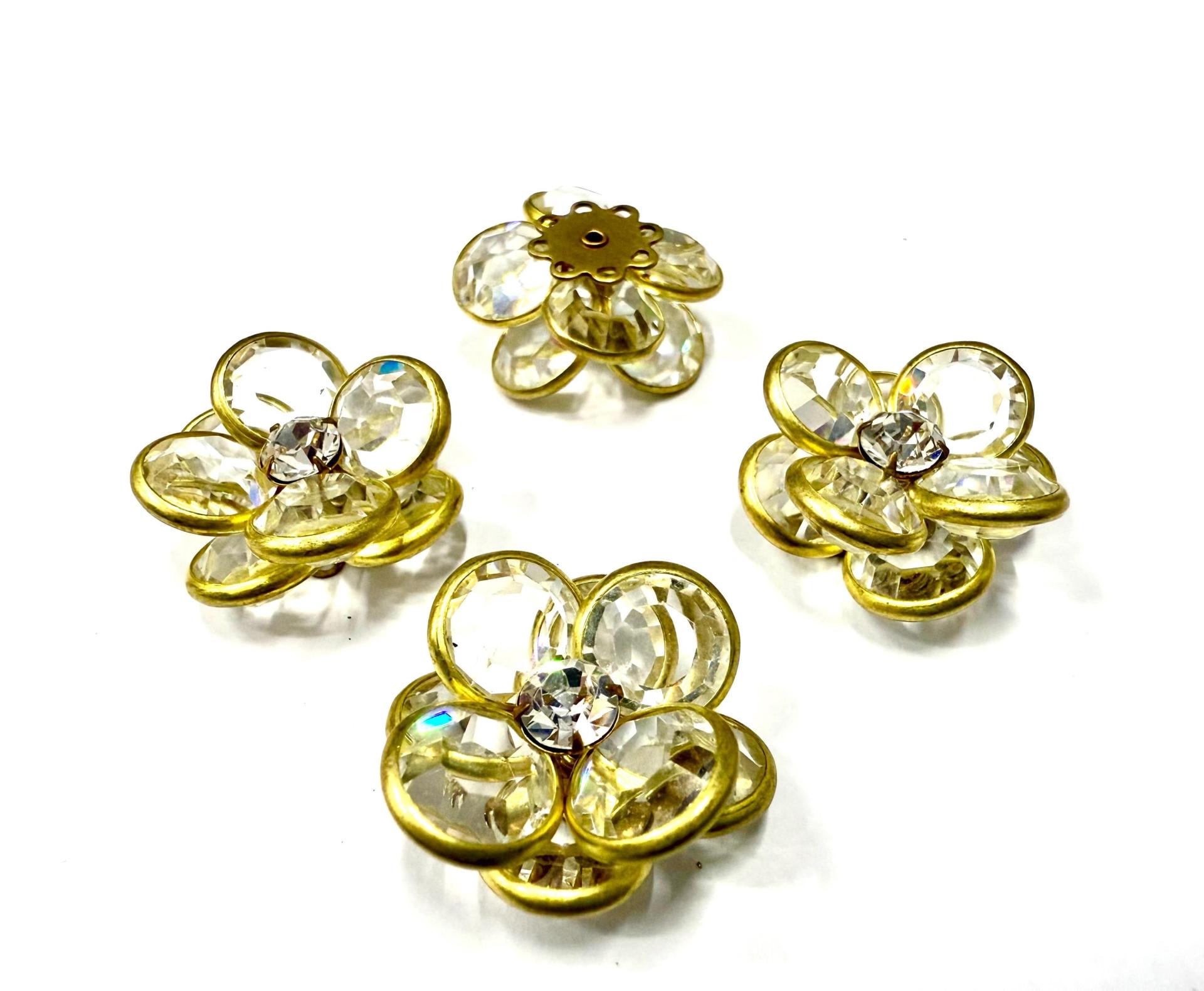 22 mm in brass channel beads in unfoiled crystal Embellishment DIY Supplies wedding decorations