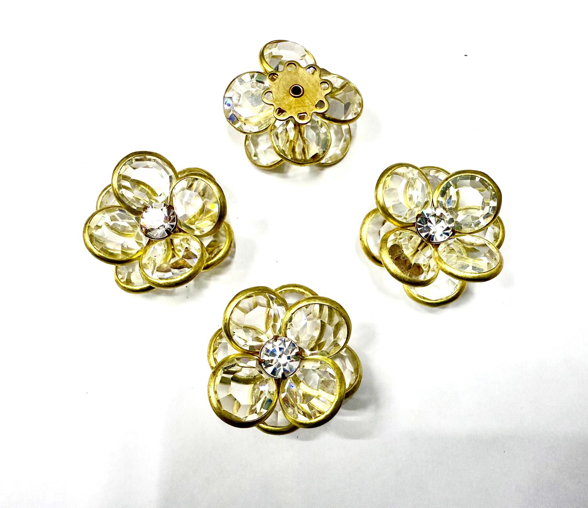 22 mm in brass channel beads in unfoiled crystal Embellishment DIY Supplies wedding decorations
