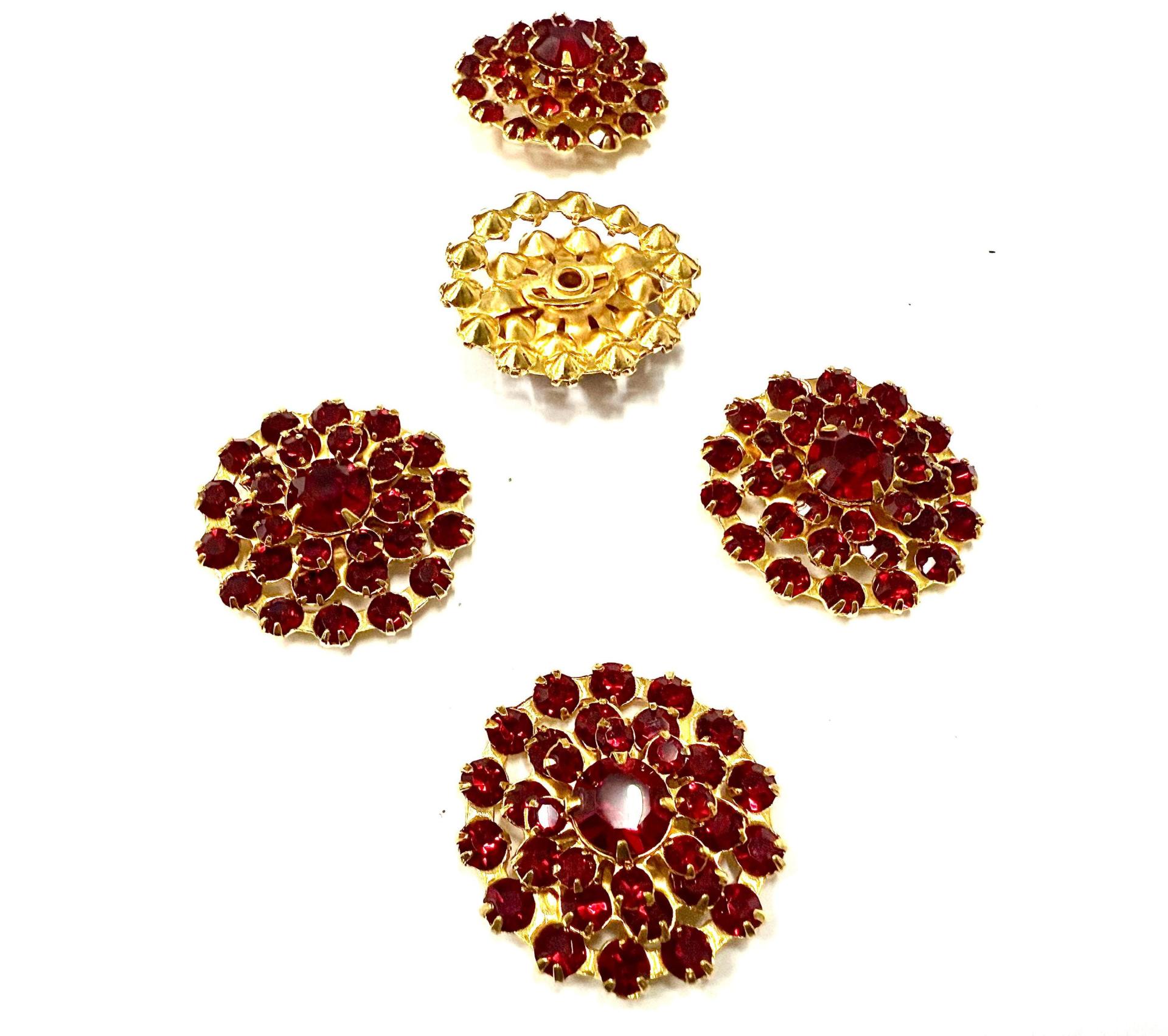 21mm Vintage gold plated Swarovski three layers Design in Siam Embellishment DIY Supplies wedding decorations