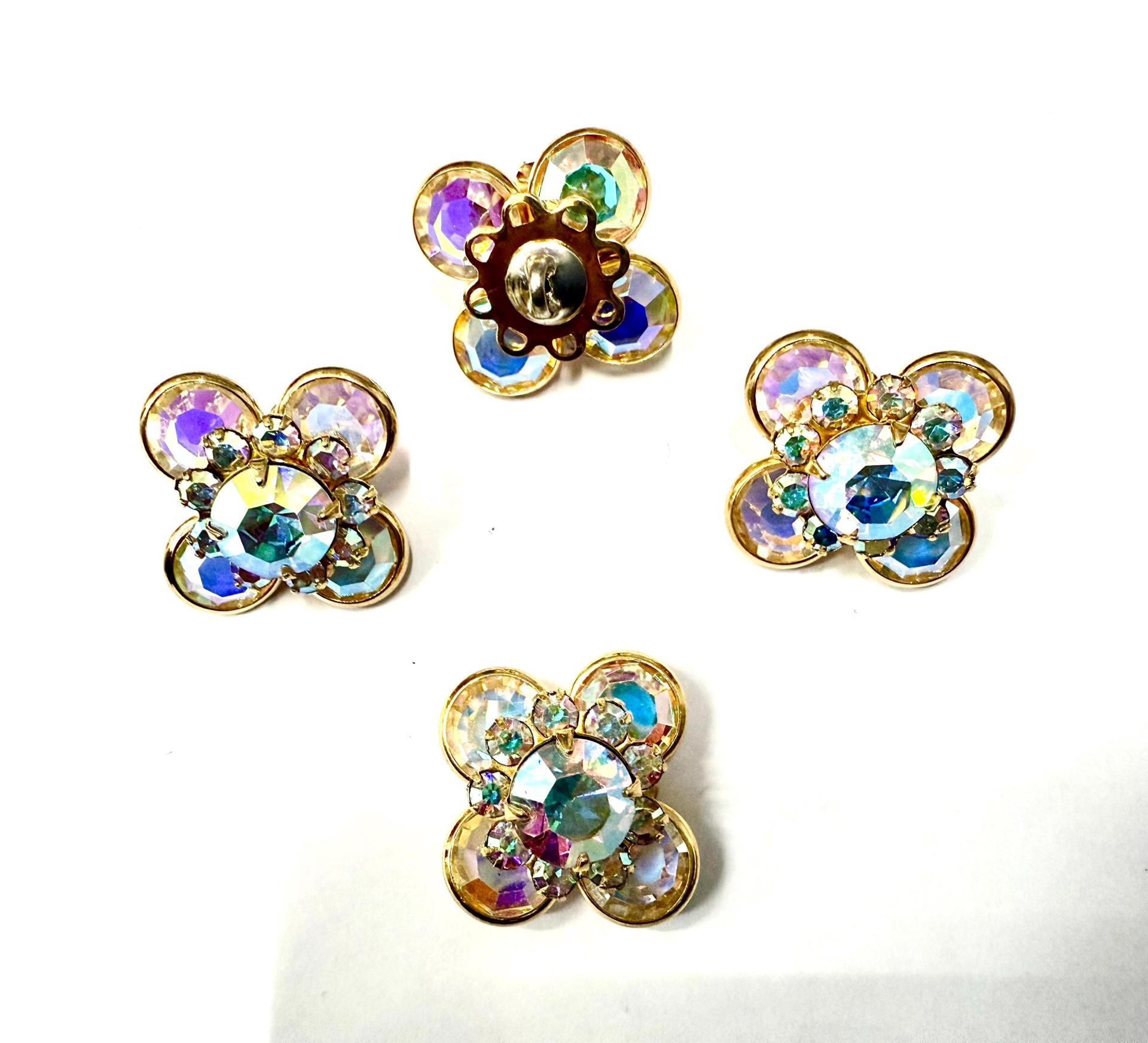 18 mm Vintage Gold Plated in Crystal AB Swarovski Embellishment DIY Supplies wedding decorations