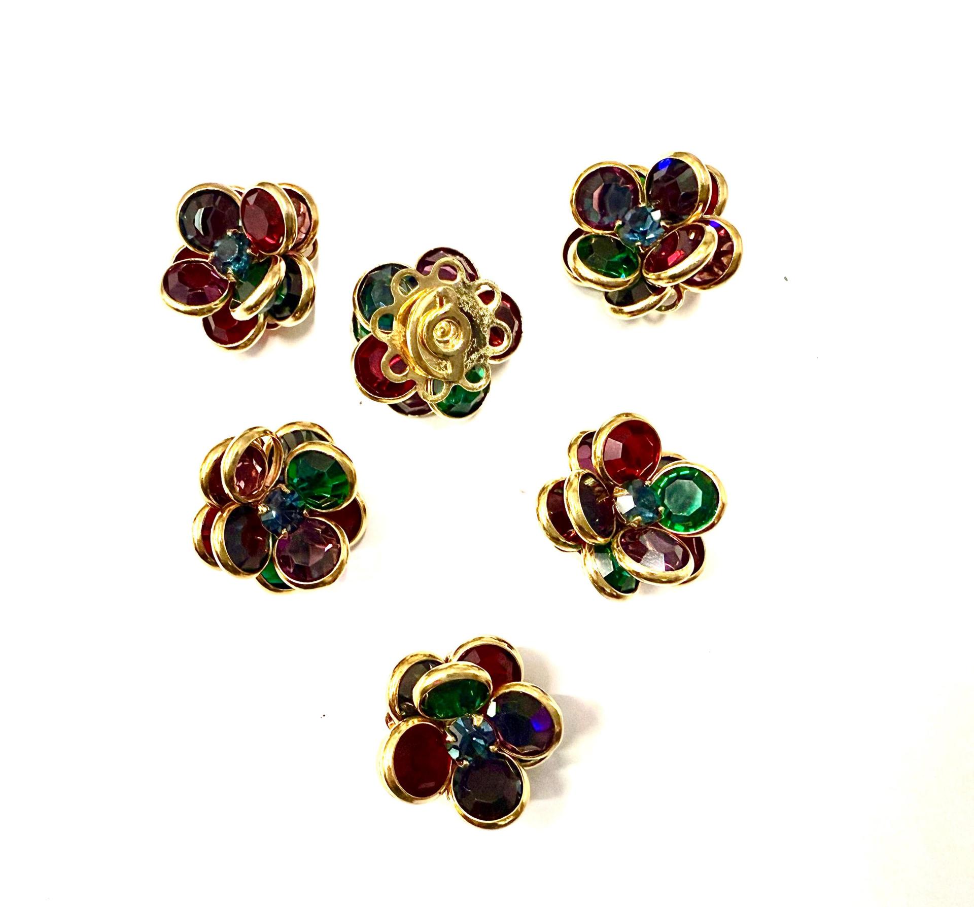 16mm Vintage gold plated Swarovski Flower Design in multi coloured Embellishment DIY Supplies wedding decorations