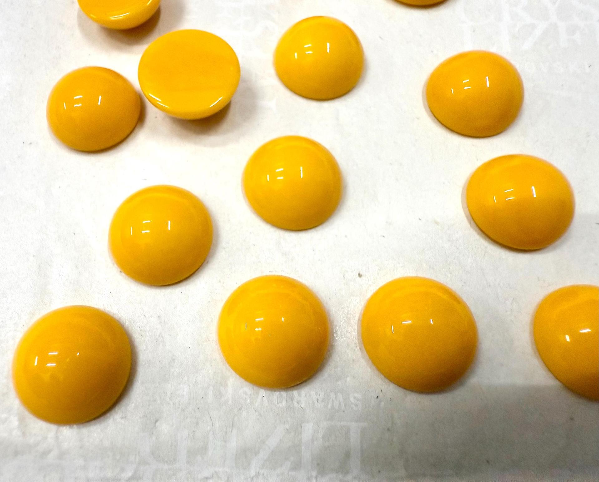 10 mm Swarovski Round Cabochon Cabs Article #2090/4 Vintage in opaque Yellow unfoiled
