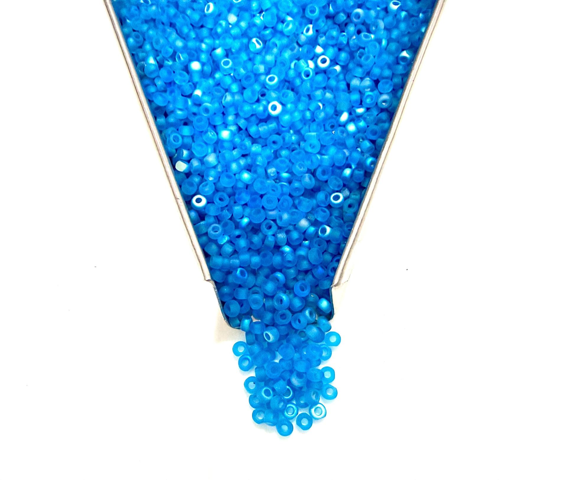 11/0 Charlotte Cut Beads, Patina Matt Dark Aqua Aurore Boreale, Embroidery Materials