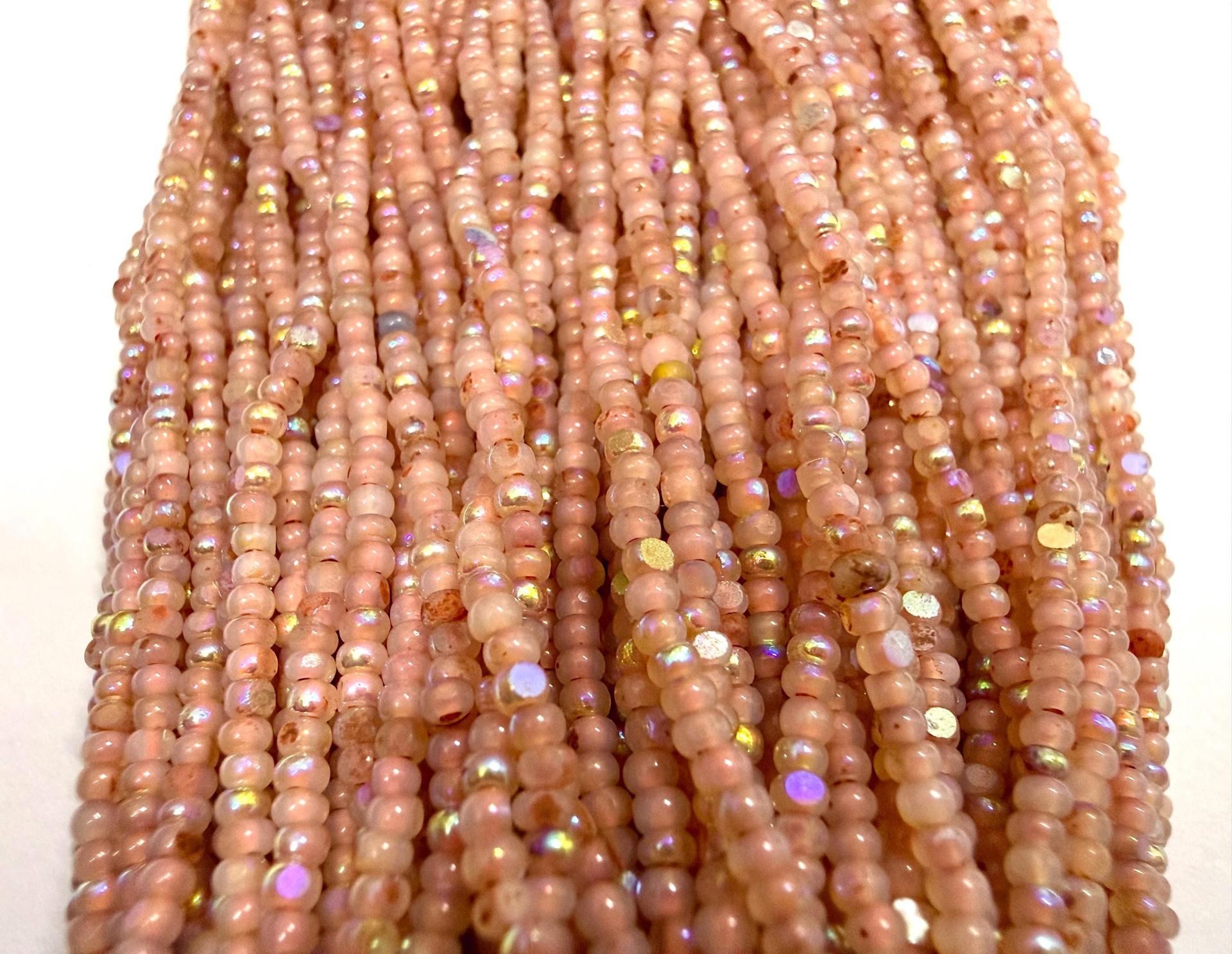 11/0 Hanks Charlotte Cut Beads Patina Opal Neon Orange Aurore Boreale PREMIUM SEED BEADS Native Supplies truecuts beads