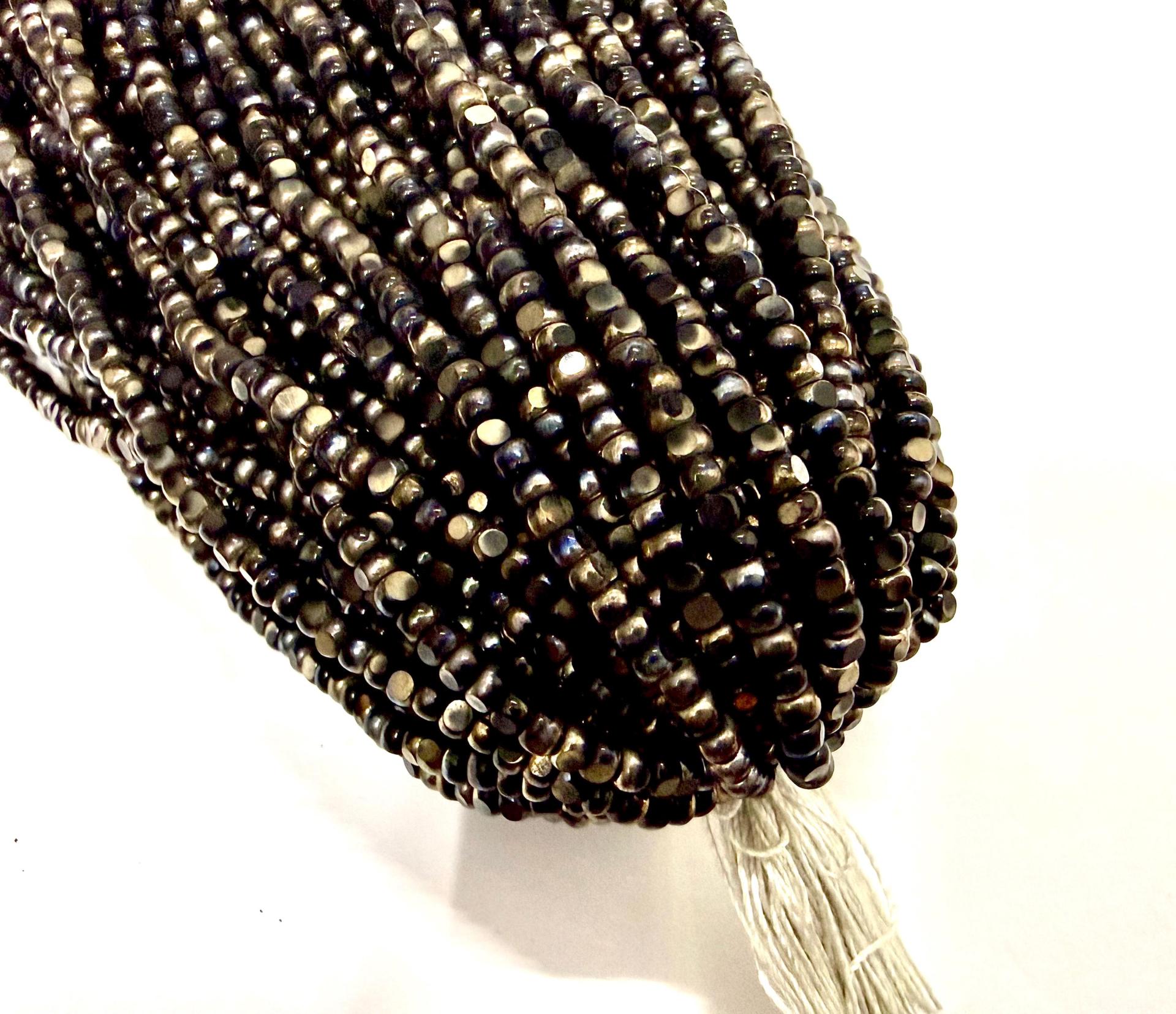 Jet Black Nut Charlotte Cut Seed Beads, 8/0 Hanks