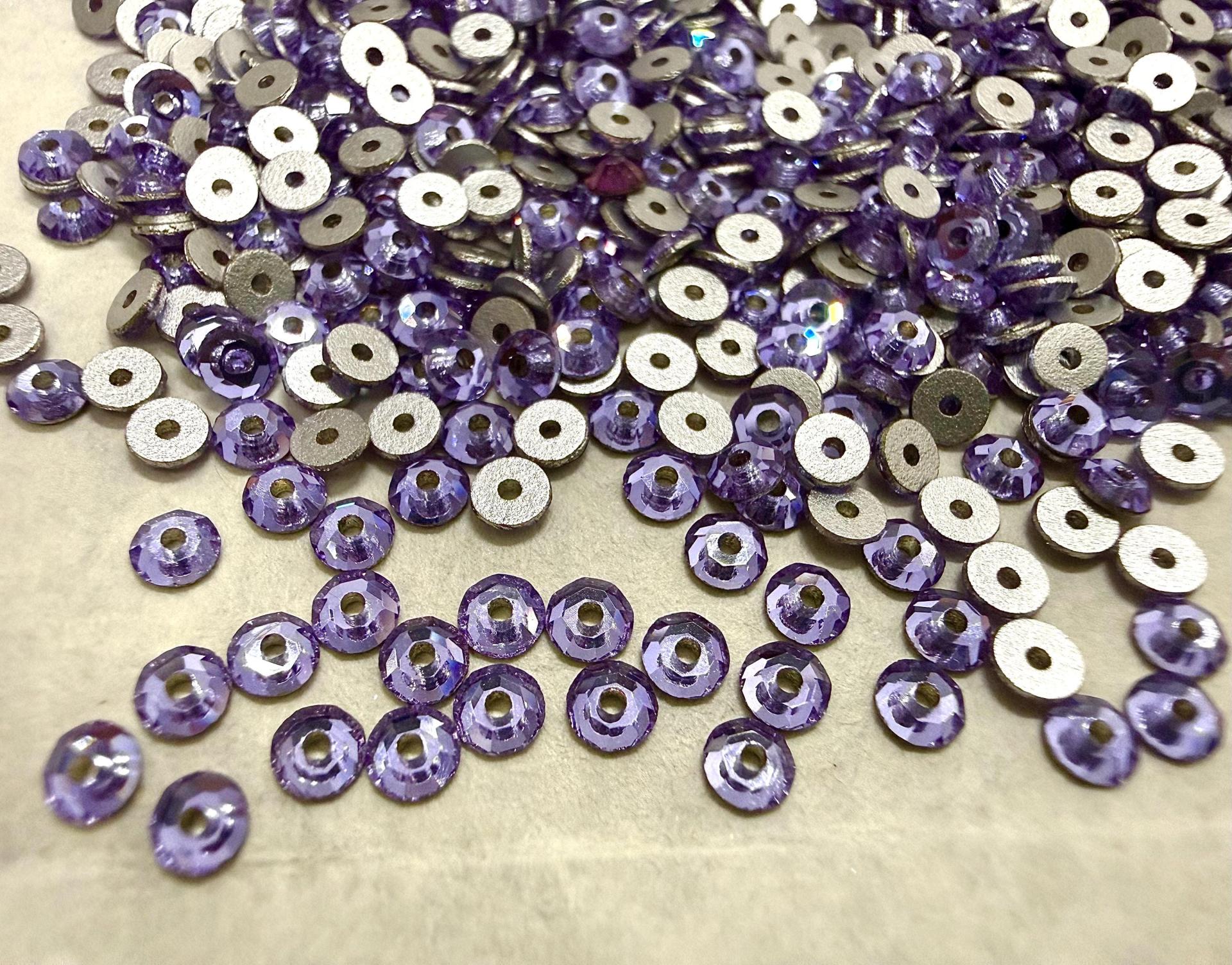 3mm Violet Preciosa Crystal Flat Back Sew-On Stones