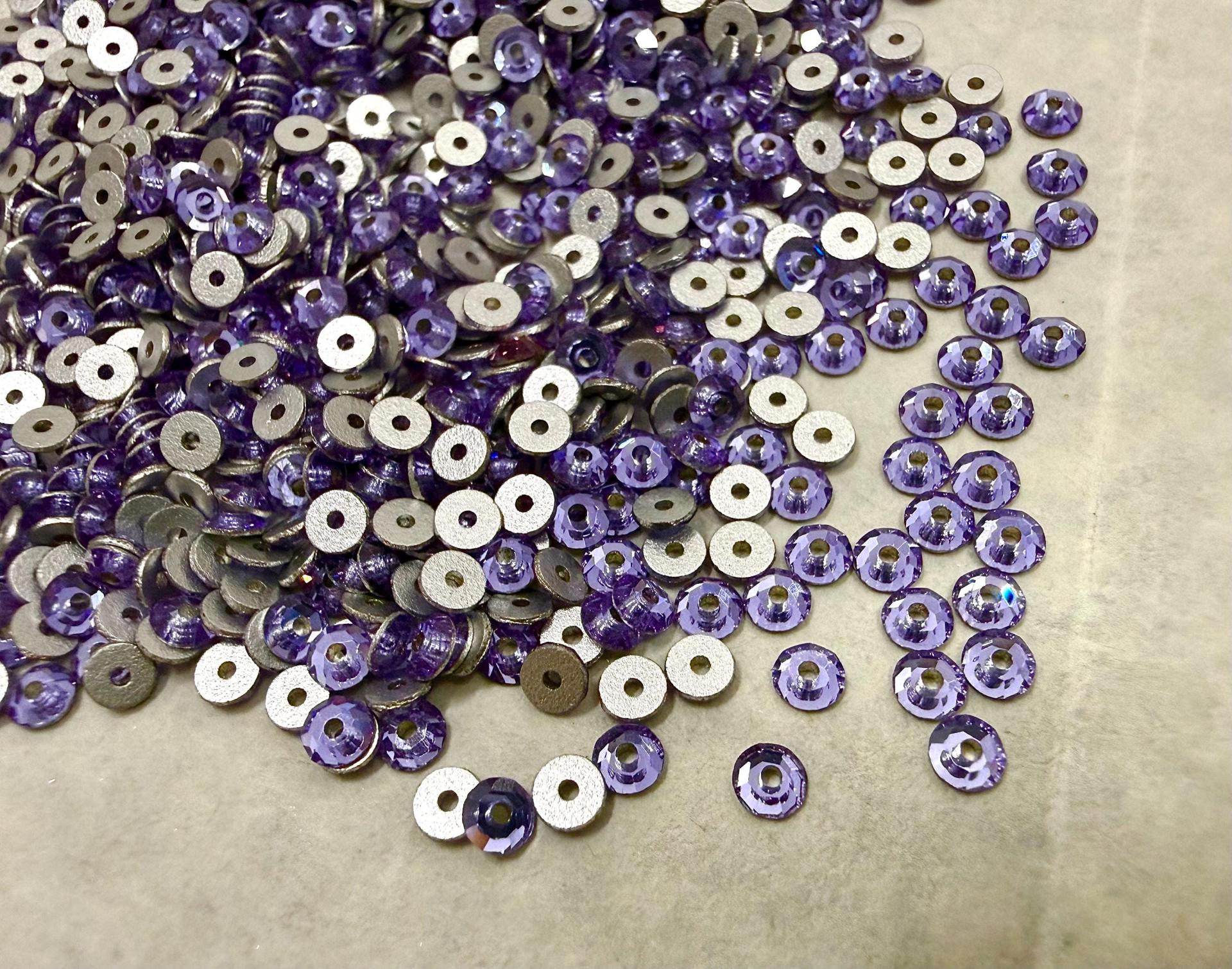 3mm Violet Preciosa Crystal Flat Back Sew-On Stones