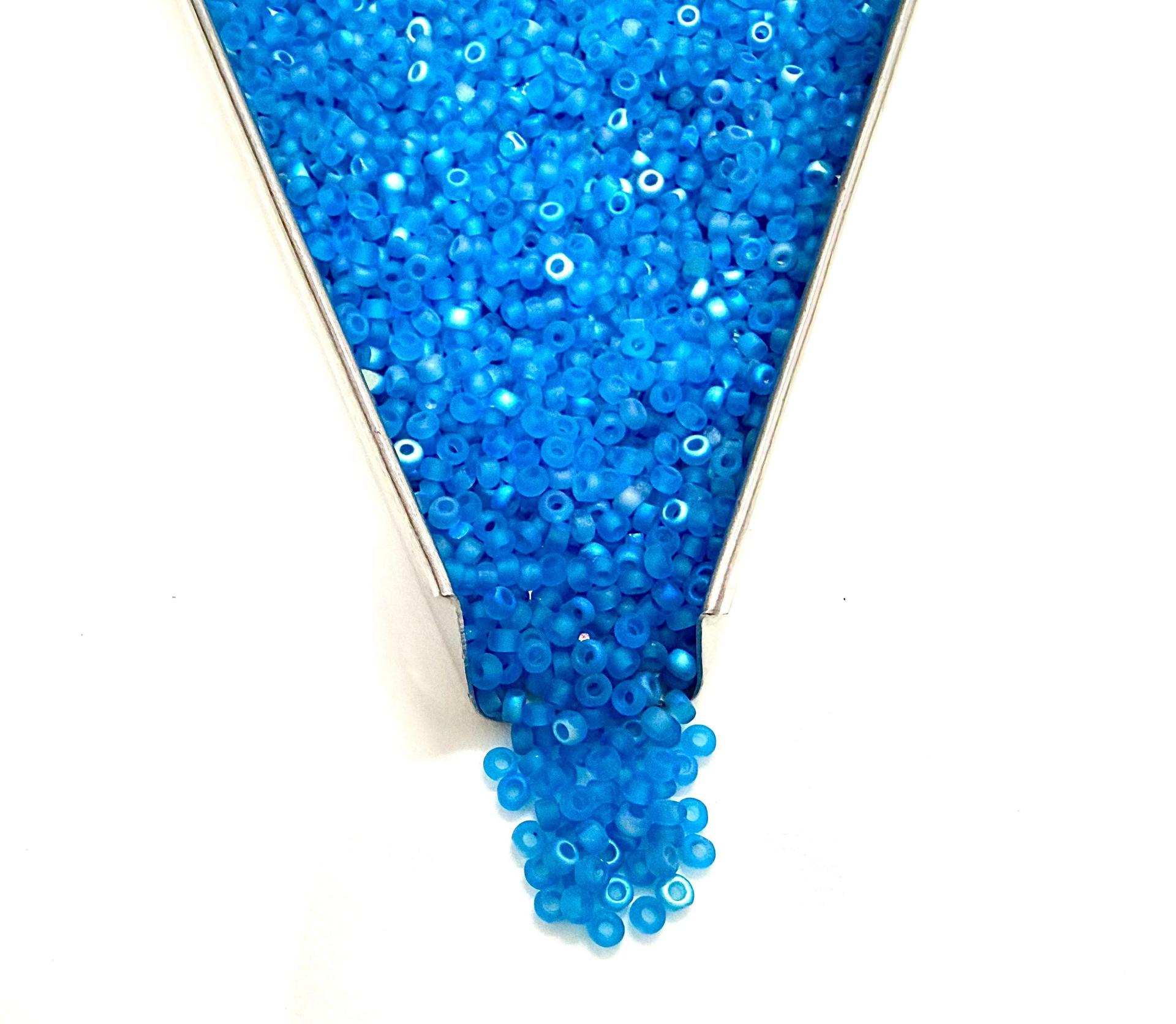 11/0 Charlotte Cut Beads, Patina Matt Dark Aqua Aurore Boreale, Embroidery Materials