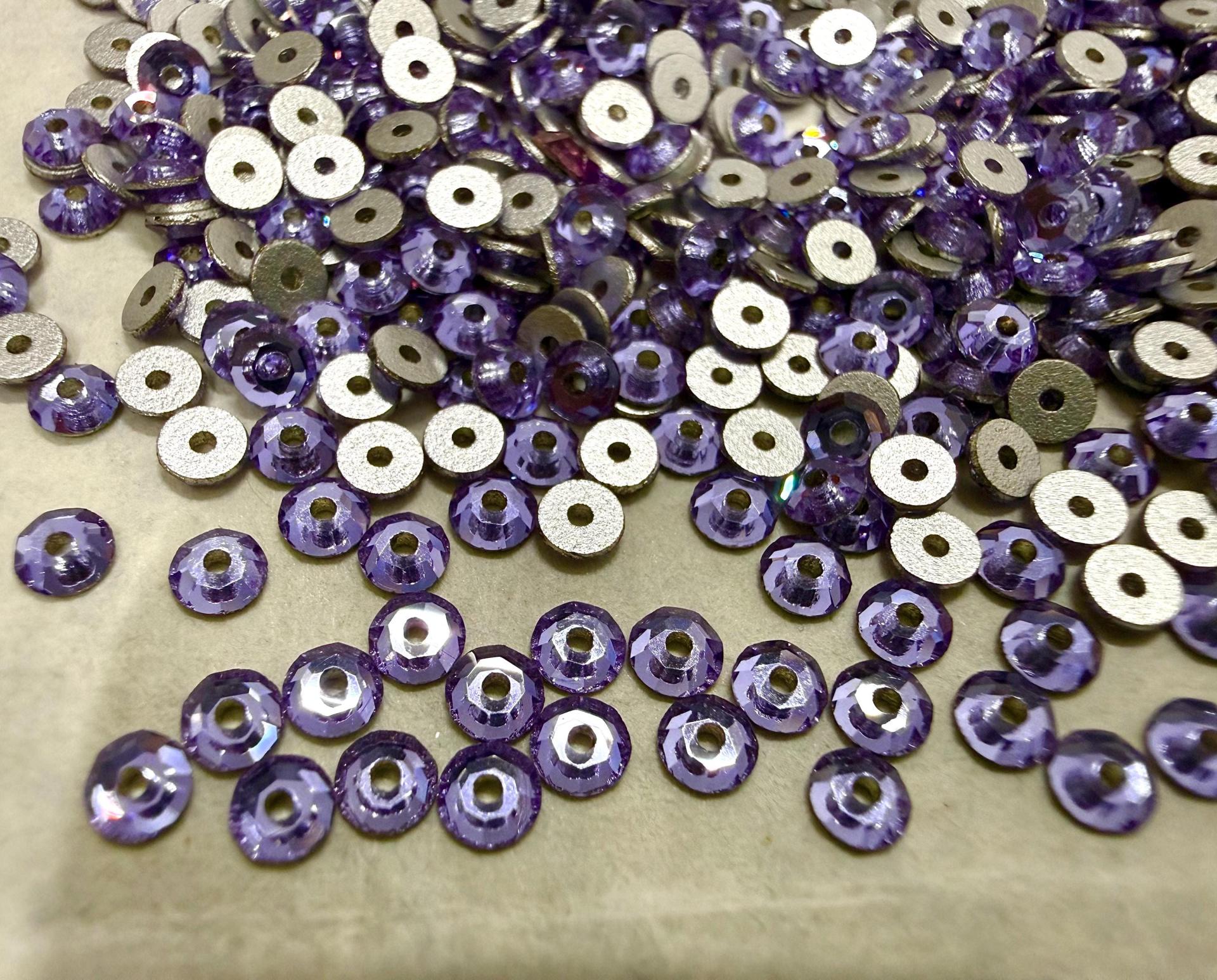 3mm Violet Preciosa Crystal Flat Back Sew-On Stones