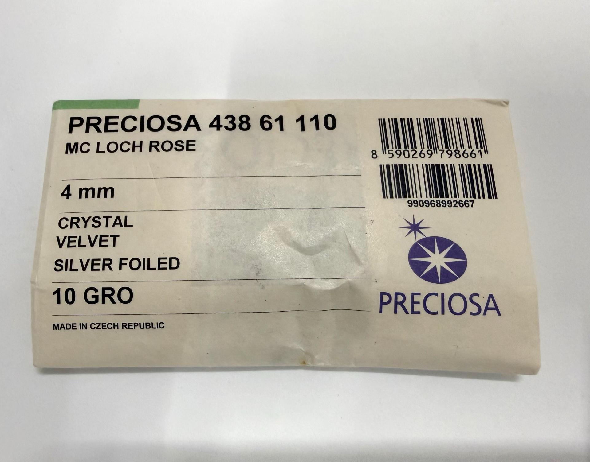 4mm Preciosa Crystal Velvet Flat Back Sew-On Stones