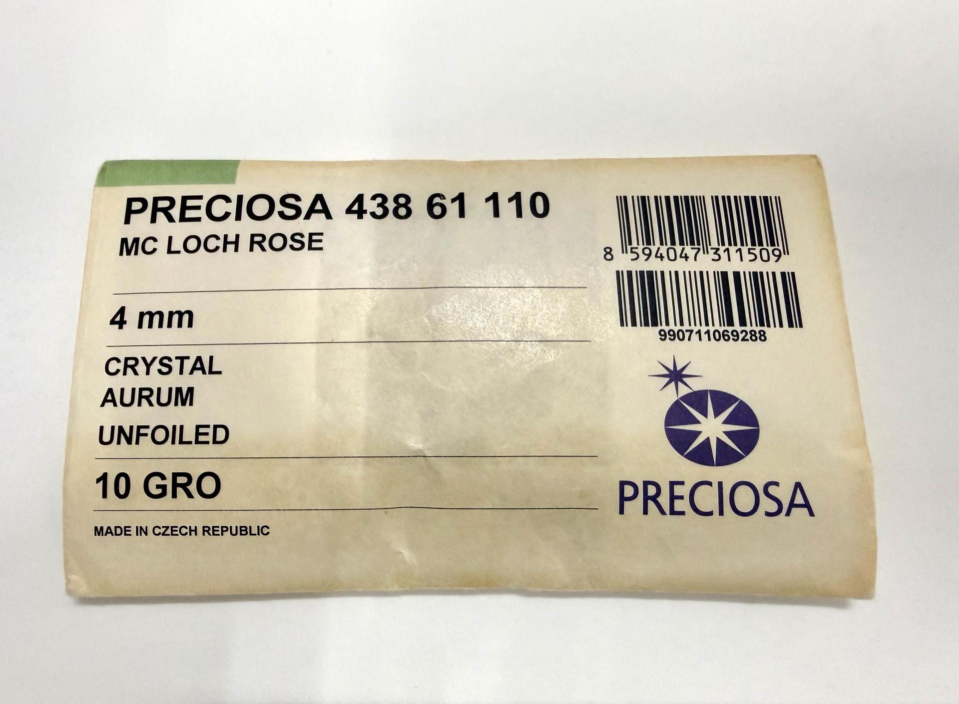 4mm Preciosa Crystal Aurum unfoiled Flat Back Sew-On Stones