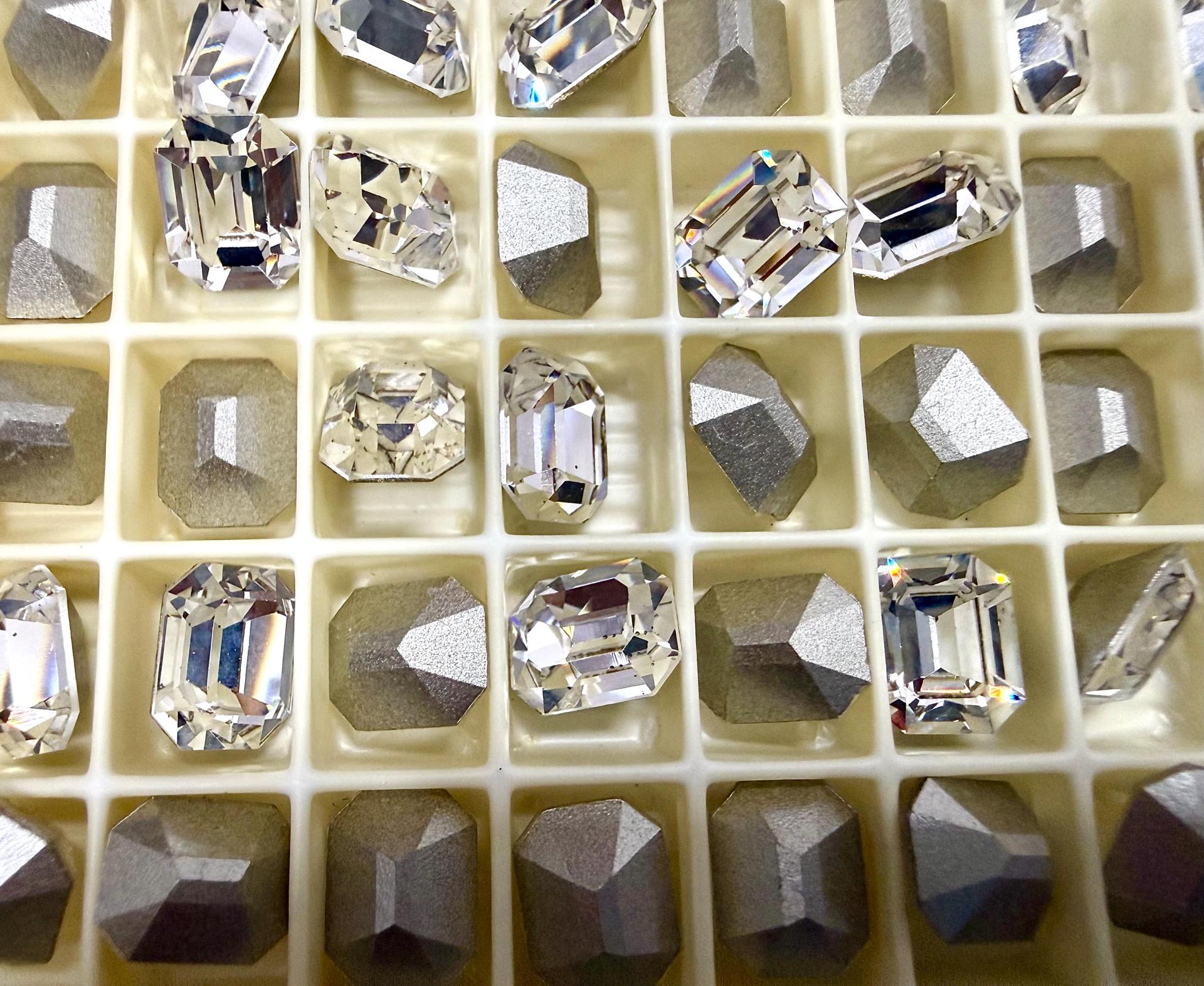 Vintage Swarovski Crystal Rhinestones, 10X8mm 2 PIECES Octagon (4600)