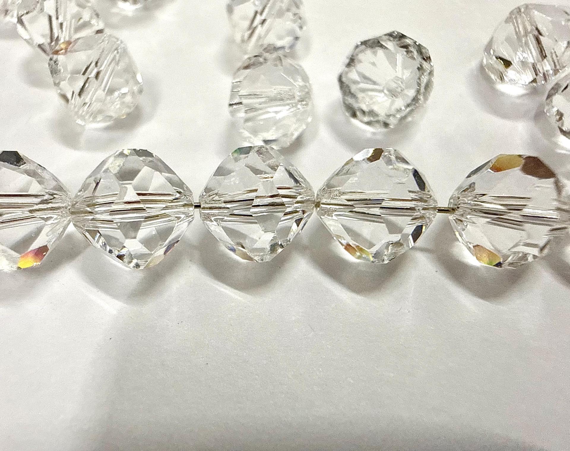 8mm Vintage Swarovski Crystal Beads, Cosmojet Black Faceted, Article 5309