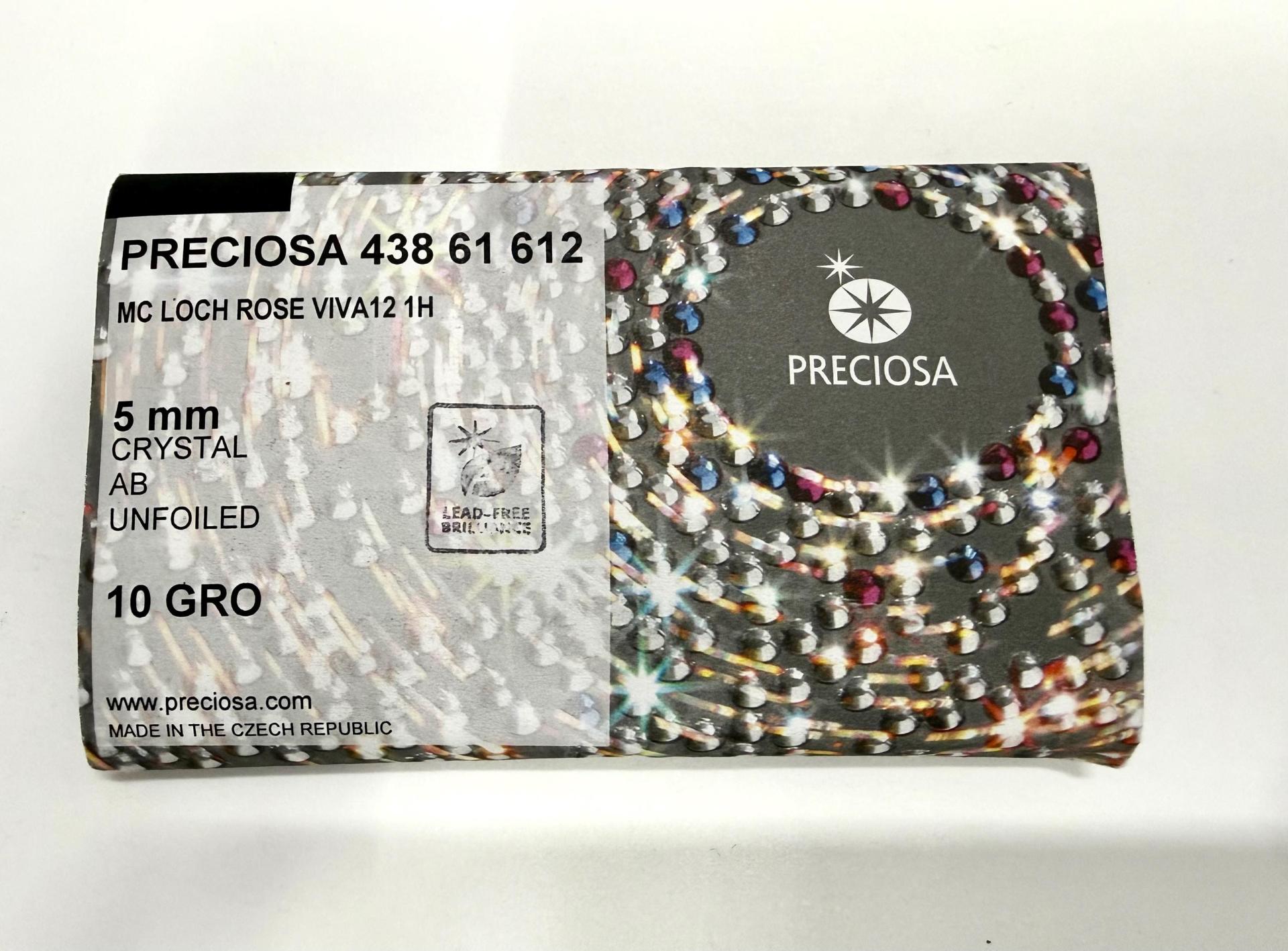 5mm Preciosa Loch Rose Viva12 Crystal AB unfoiled: Sew-On Stones for Sewing, Czech Glass Crystals, Genuine Preciosa