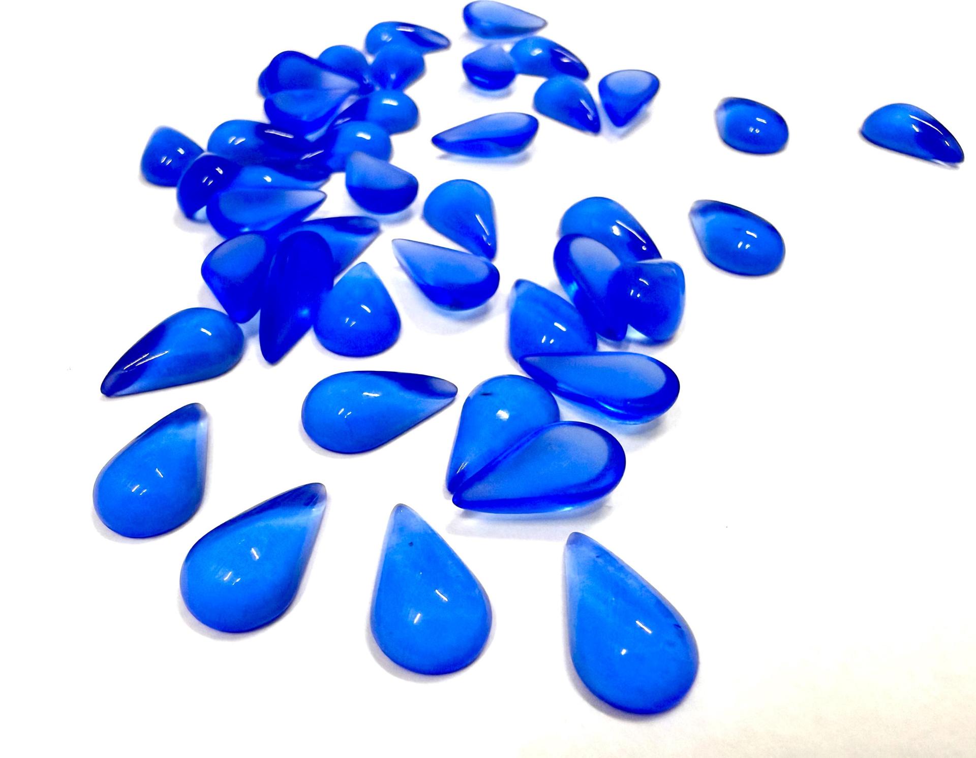13X8 mm Vintage Sapphire Cabochon flat back Tear drops Swarovski glass cabs, cabochons