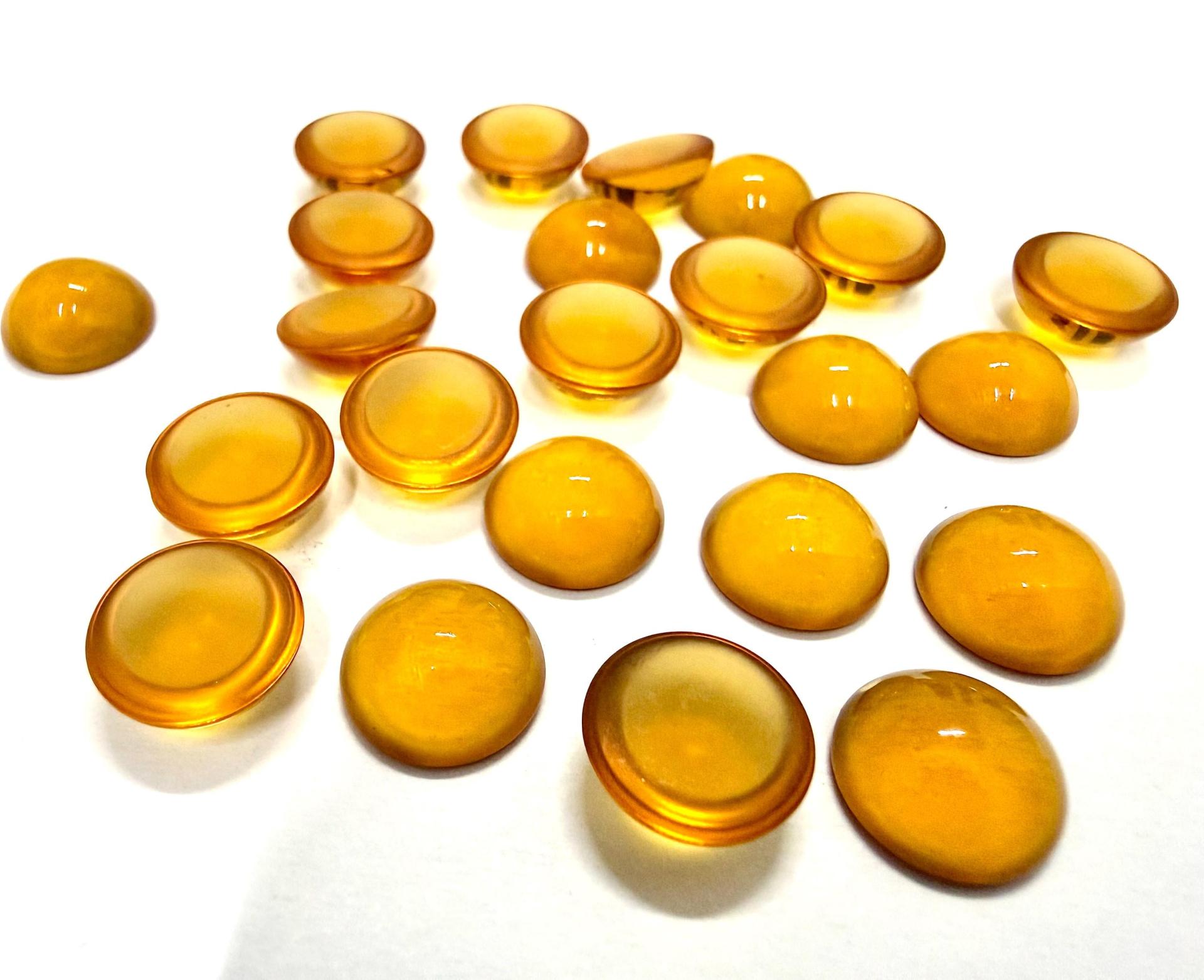 10 mm Swarovski Round Cabochon Cabs Article #2090/4 Vintage in Topaz Unfoiled Flat Back