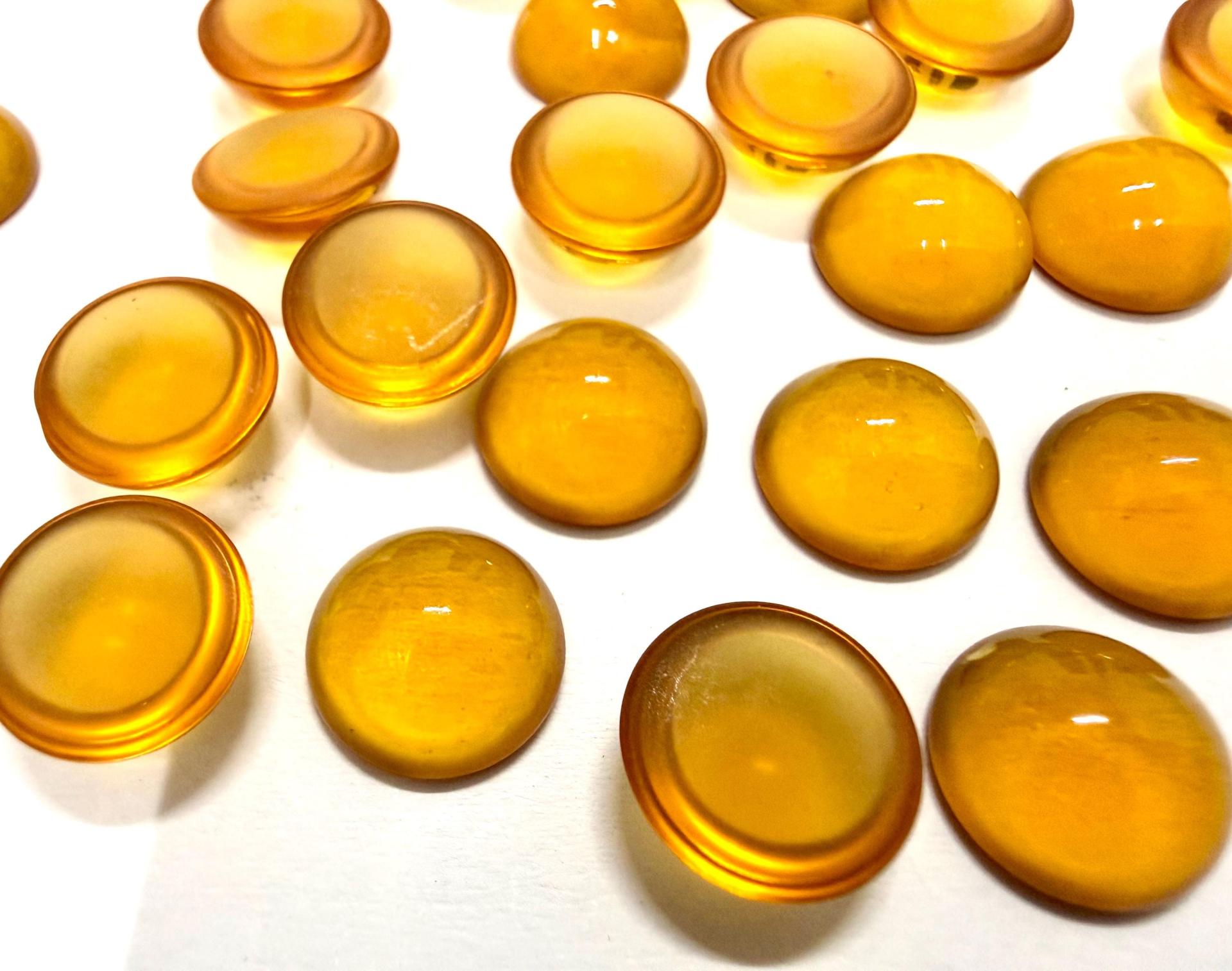 10 mm Swarovski Round Cabochon Cabs Article #2090/4 Vintage in Topaz Unfoiled Flat Back