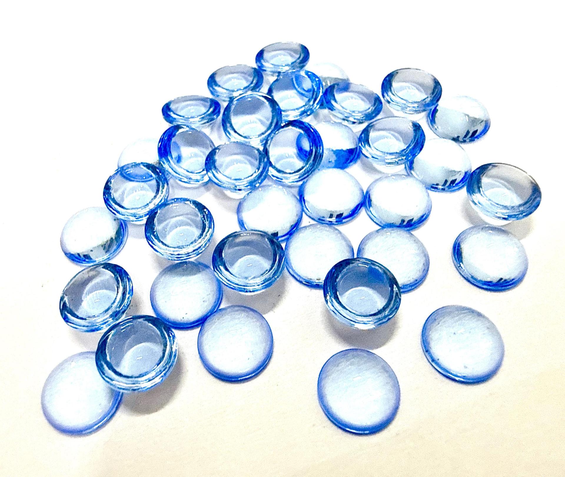 8 mm Swarovski Round Cabochon Cabs Light Sapphire unfoiled Article # 2090/4 Vintage Flat Back