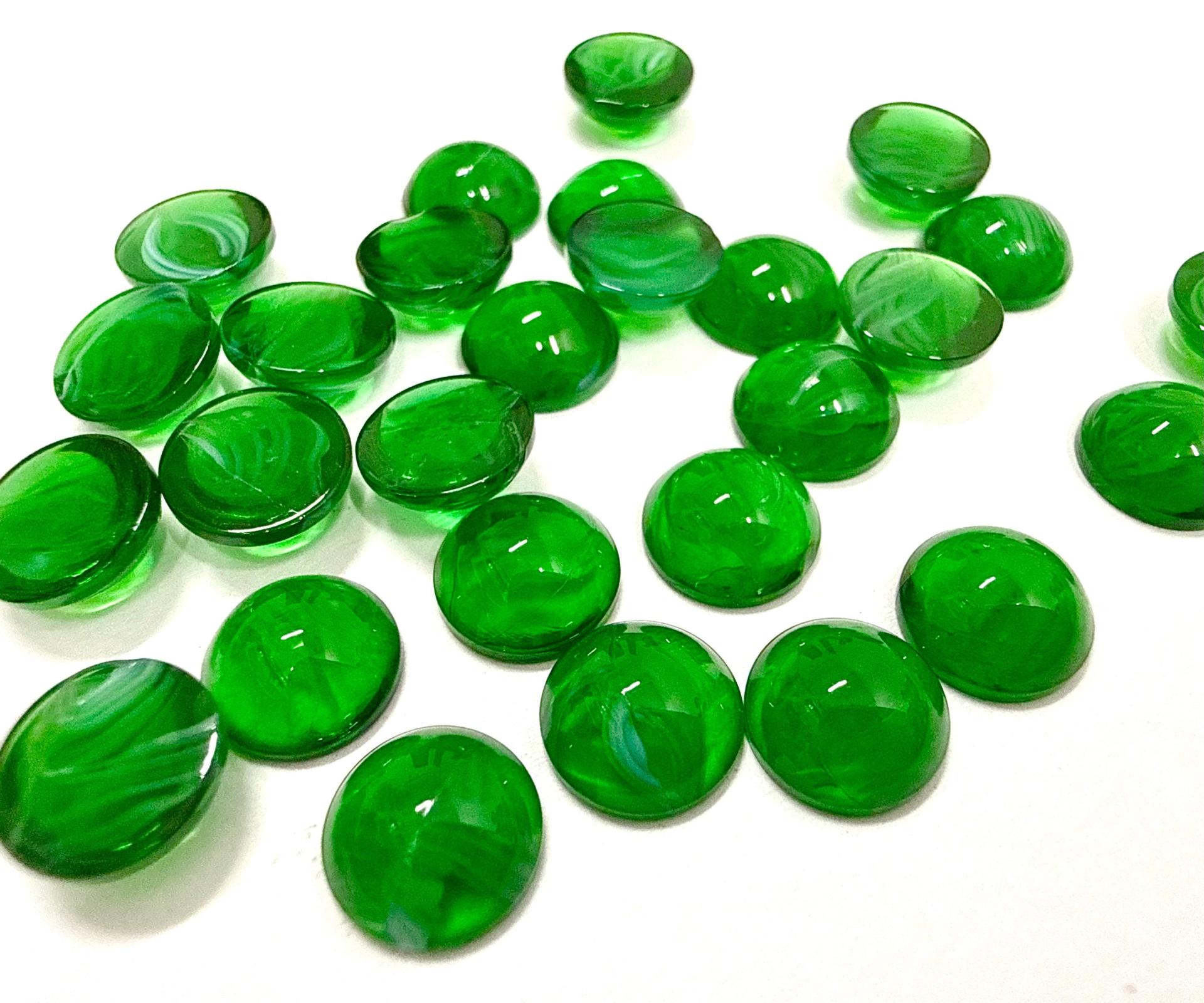 8 mm Swarovski Round Cabochon Cabs Emerald Givre unfoiled Article # 2090/4 Vintage Flat Back