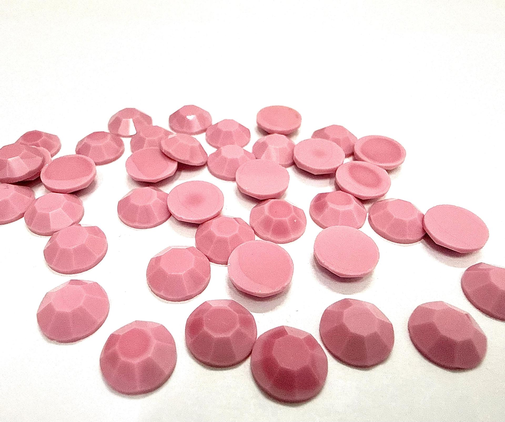 8 mm Swarovski Round Swarovski Chaton Roses Flat Back in Opaque Pink