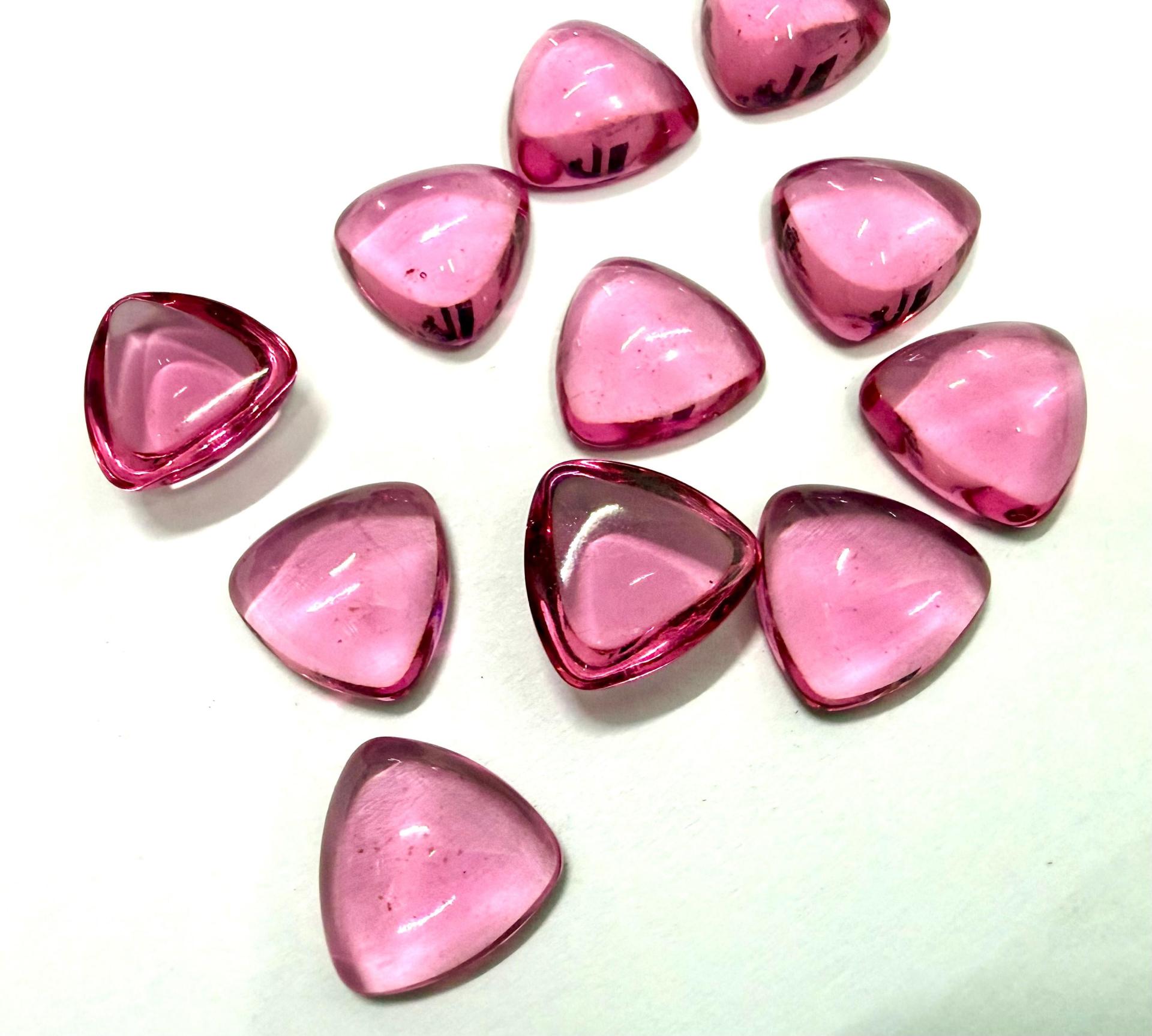 Vintage Swarovski Rose Crystal Triangle Cabochons, unfoiled Flat Back