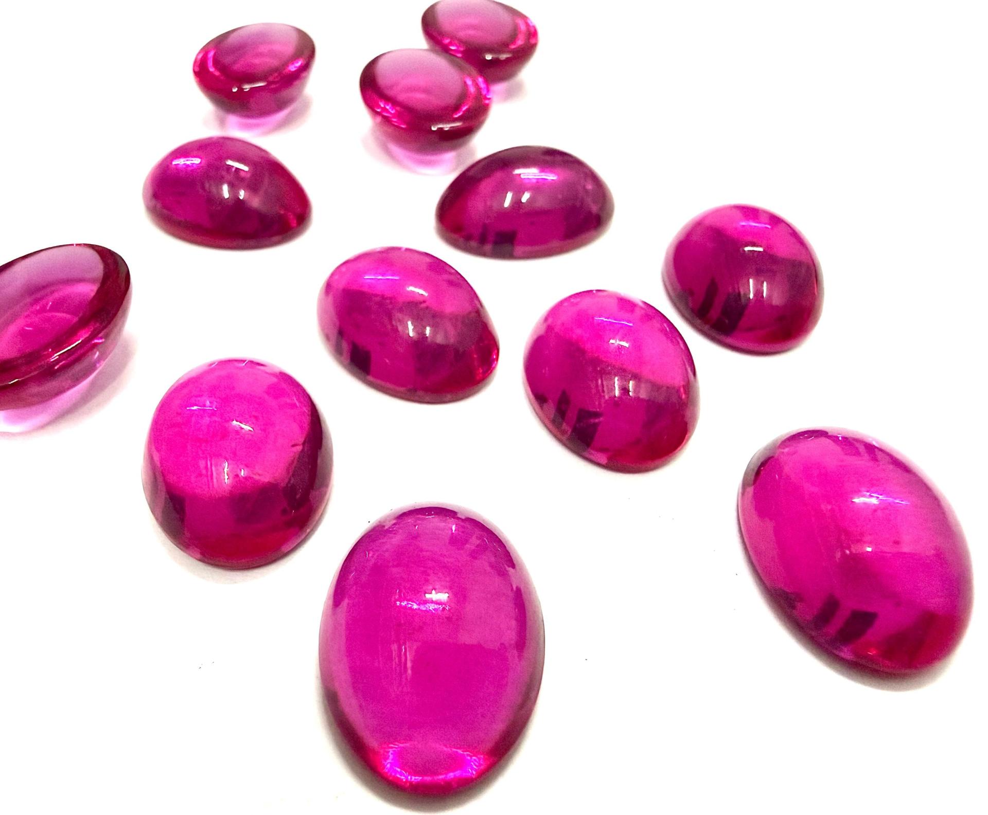 Swarovski 18x13 mm Vintage Fuchsia Unfoiled Flat Back Oval Cabochon 2/6 Pieces