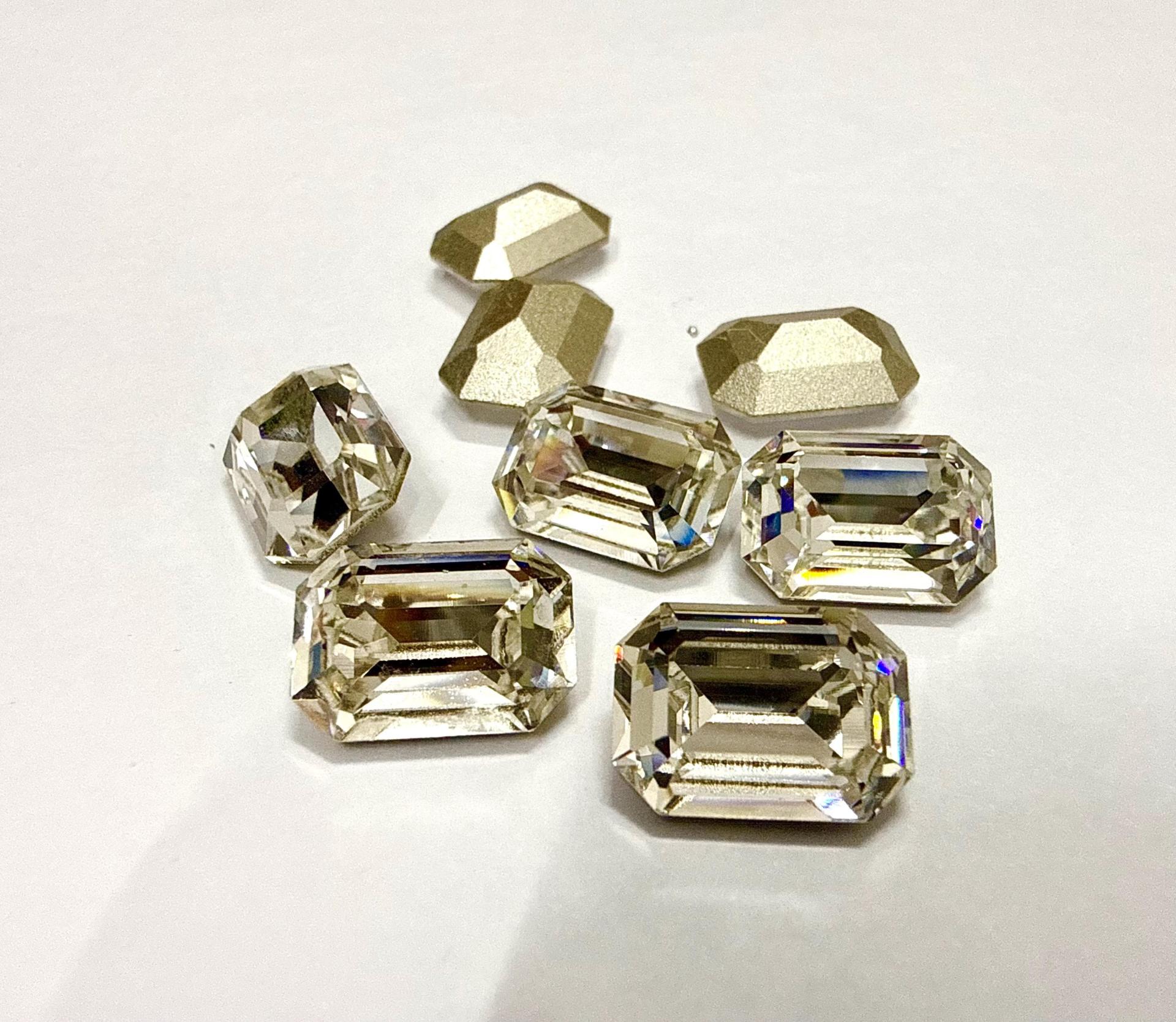 Vintage Swarovski Crystal Rhinestone, 14x10mm Octagon Crystal Gemstone