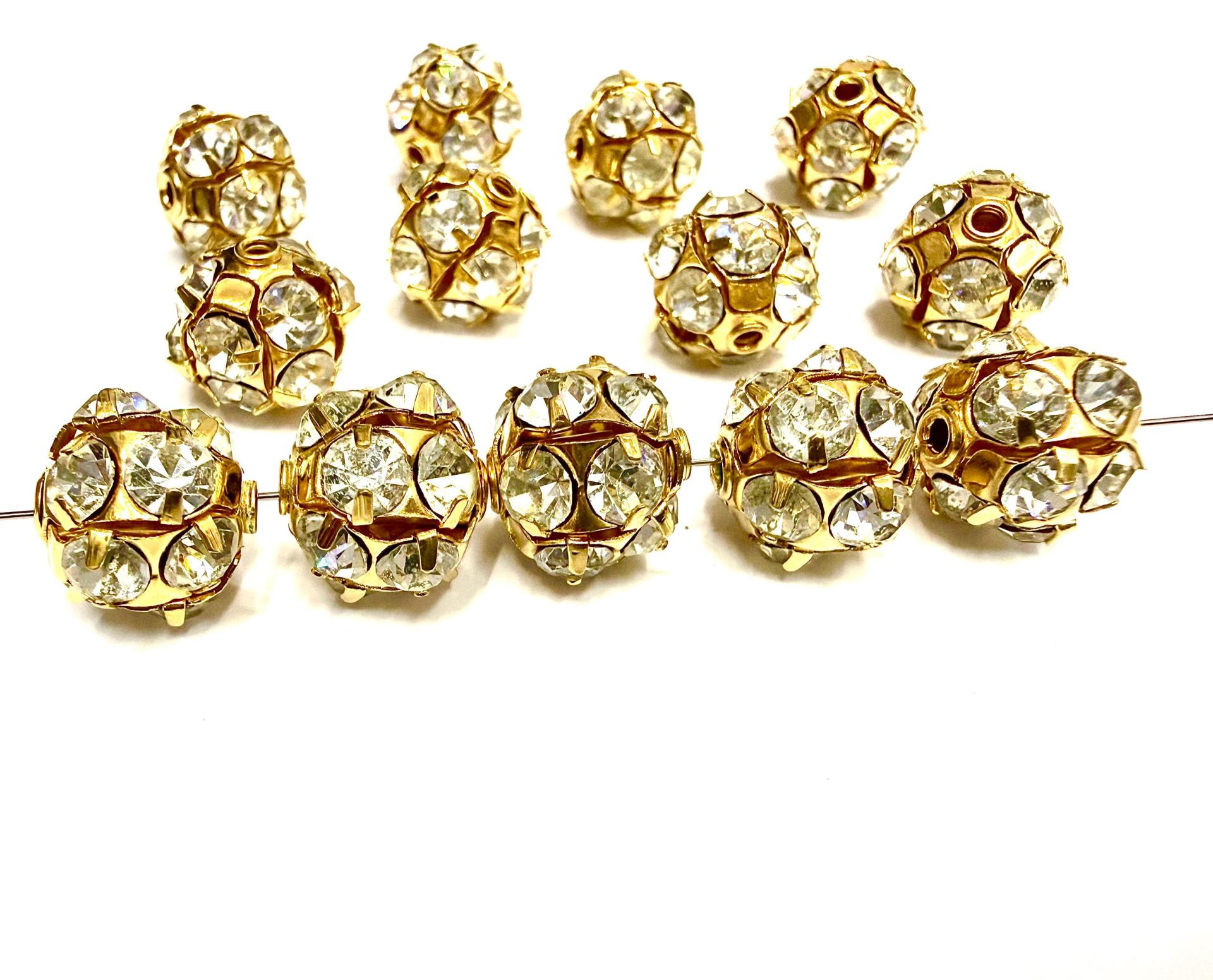 Rare Vintage Swarovski Crystal Ball Bead – 12mm Gold plated Setting