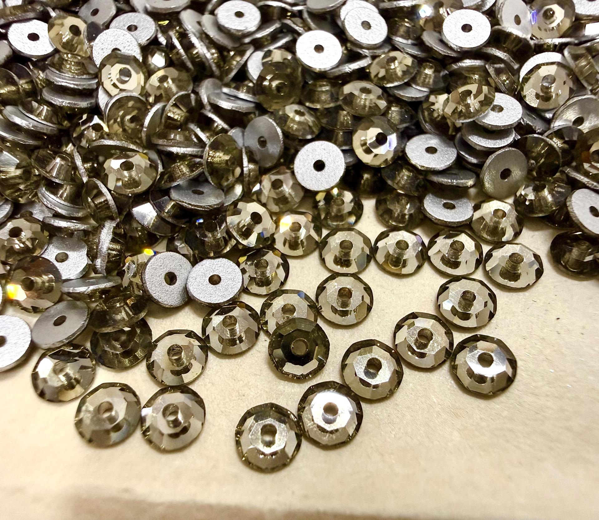 4mm Preciosa Crystal Black Diamond Flat Back Sew-On Stones