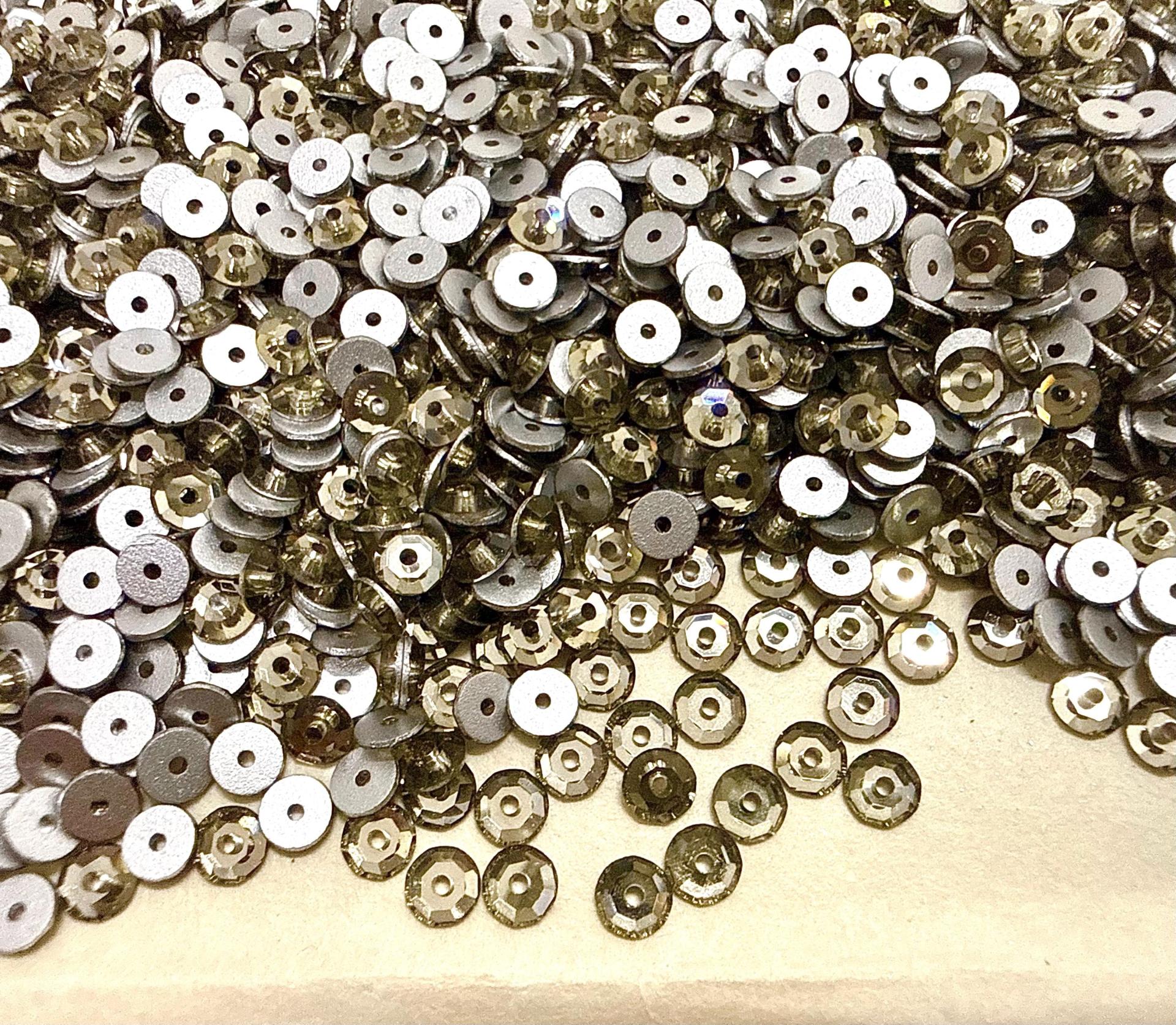 4mm Preciosa Crystal Black Diamond Flat Back Sew-On Stones