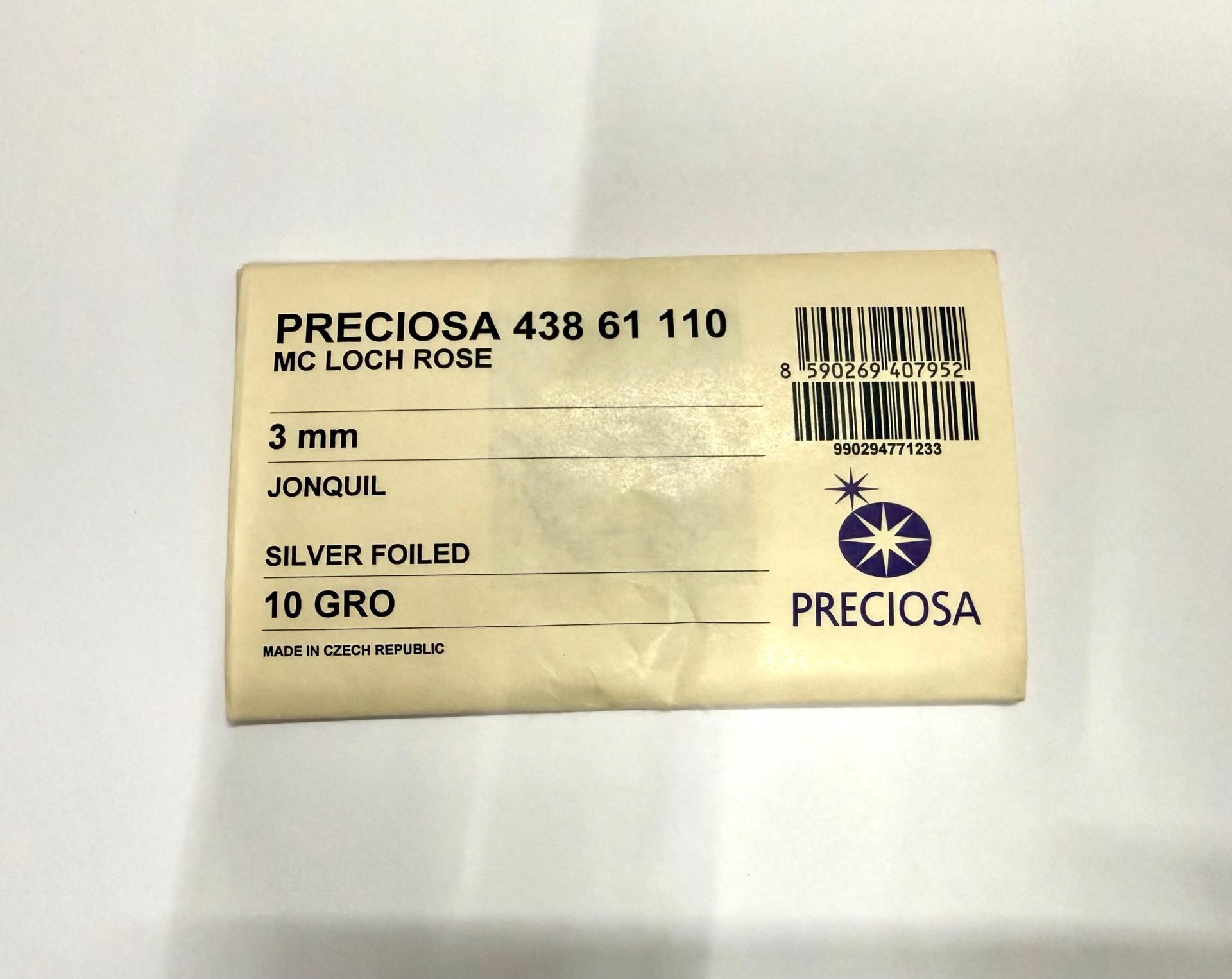 3mm Jonquil Preciosa Crystal Flat Back Sew-On Stones