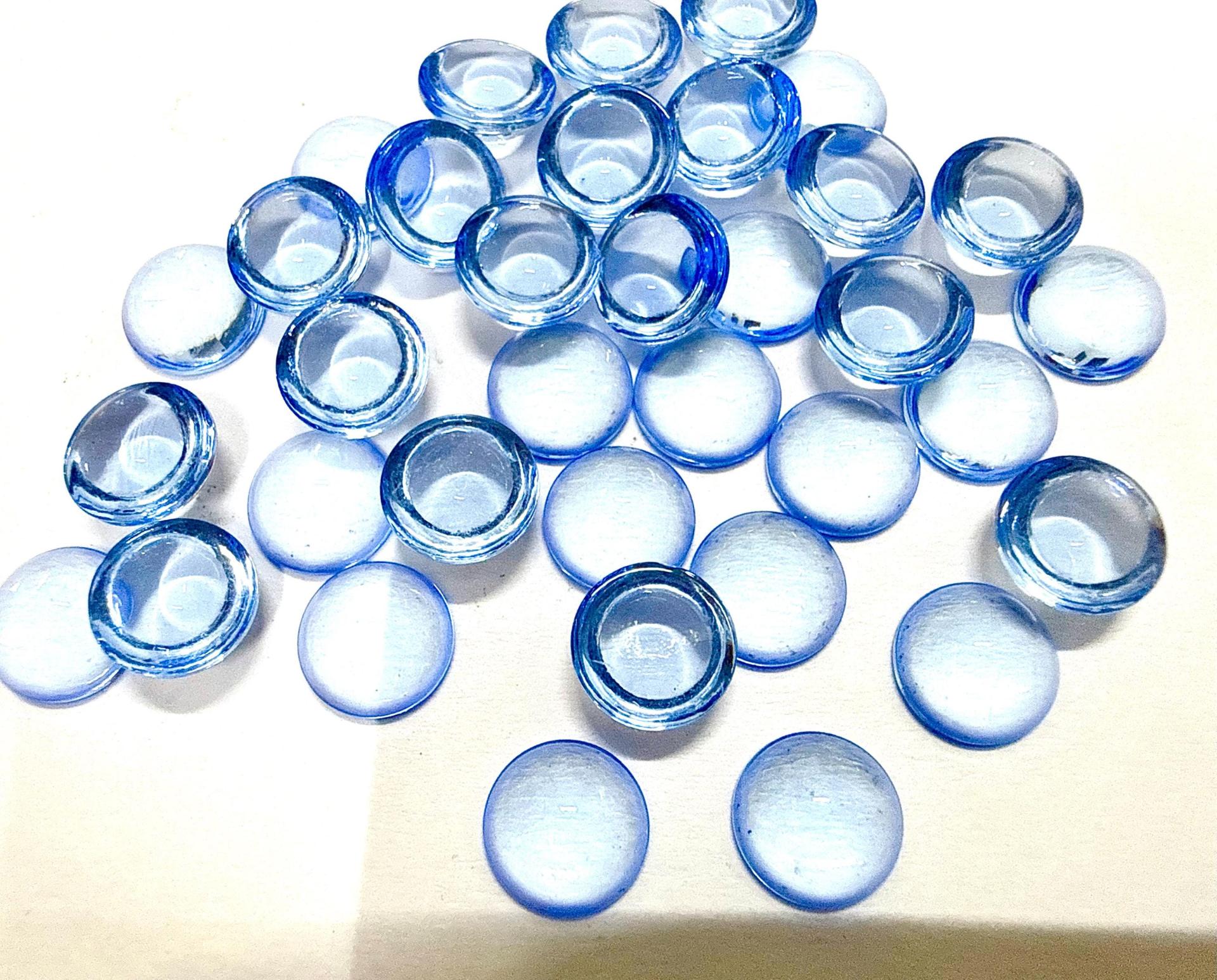 8 mm Swarovski Round Cabochon Cabs Light Sapphire unfoiled Article # 2090/4 Vintage Flat Back