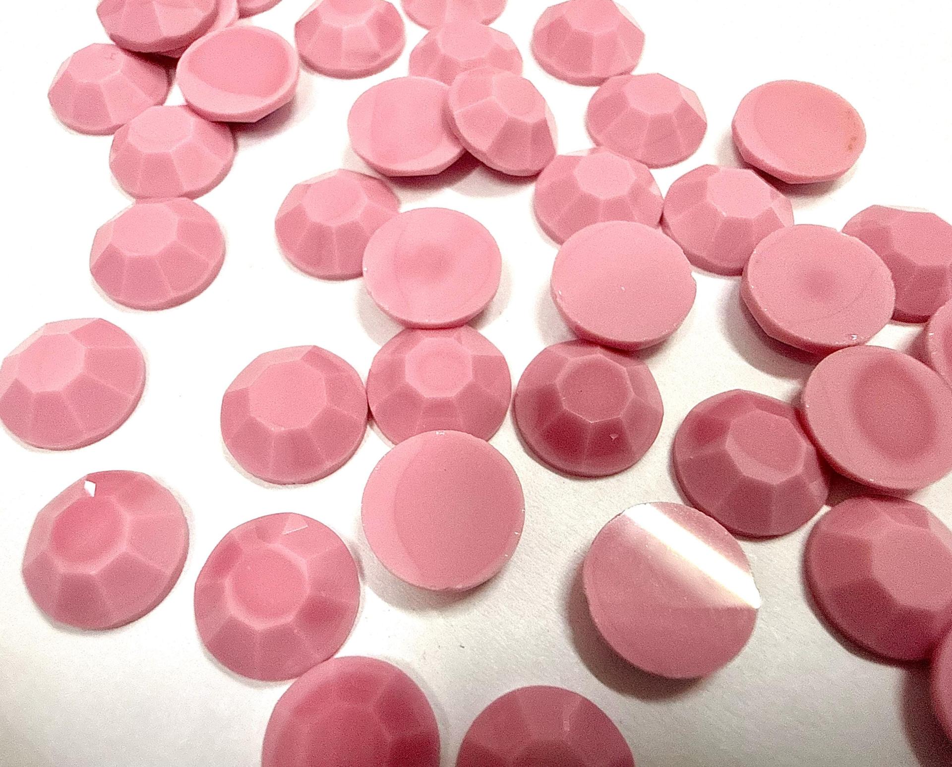 8 mm Swarovski Round Swarovski Chaton Roses Flat Back in Opaque Pink