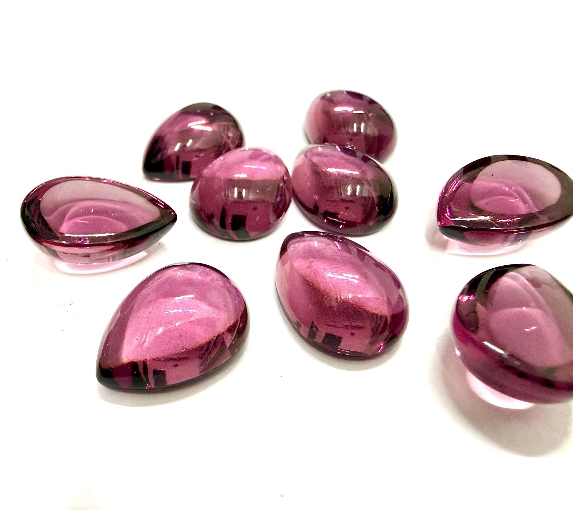 Swarovski 18x13 mm Vintage Amethyst unfoiled Flat Back Pear Cabochon 2/6 Pieces
